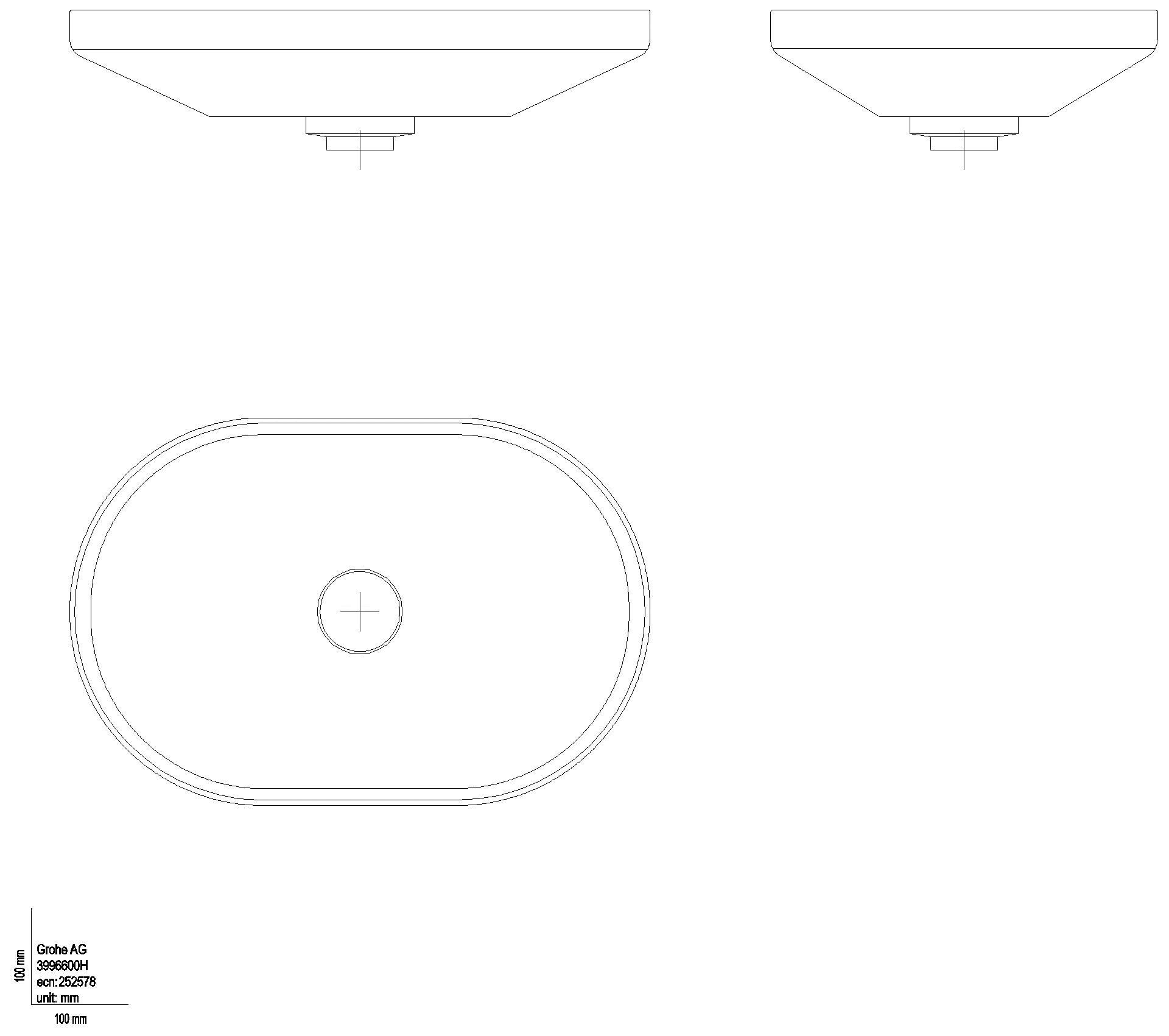 GROHE Aufsatzschale Airio 39966 ohne Überlauf oval alpinweiss