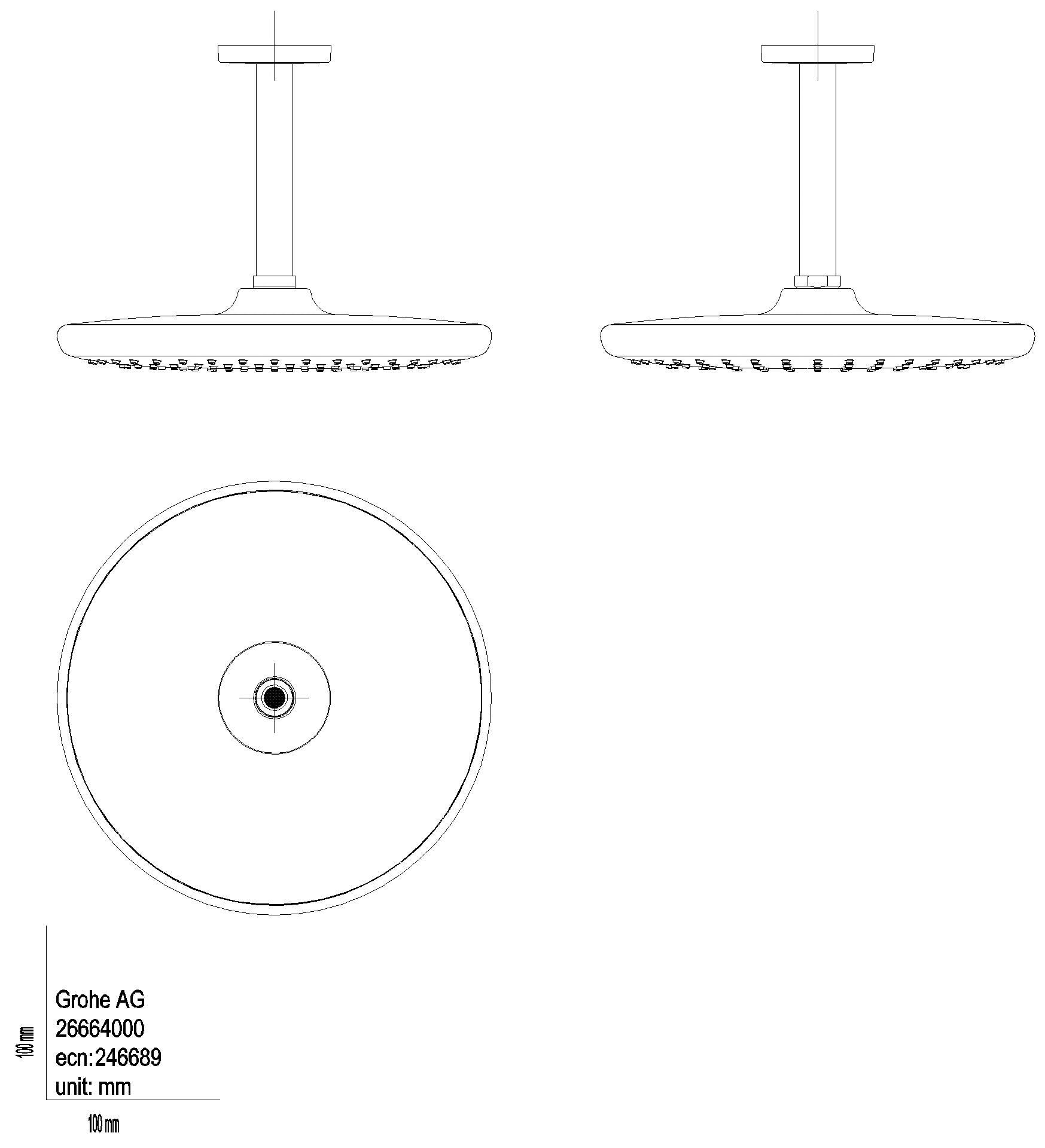 GROHE Kopfbrausenset Tempesta 250 26669 DA 142mm 1 Strahl 8,3 l/minmatt black