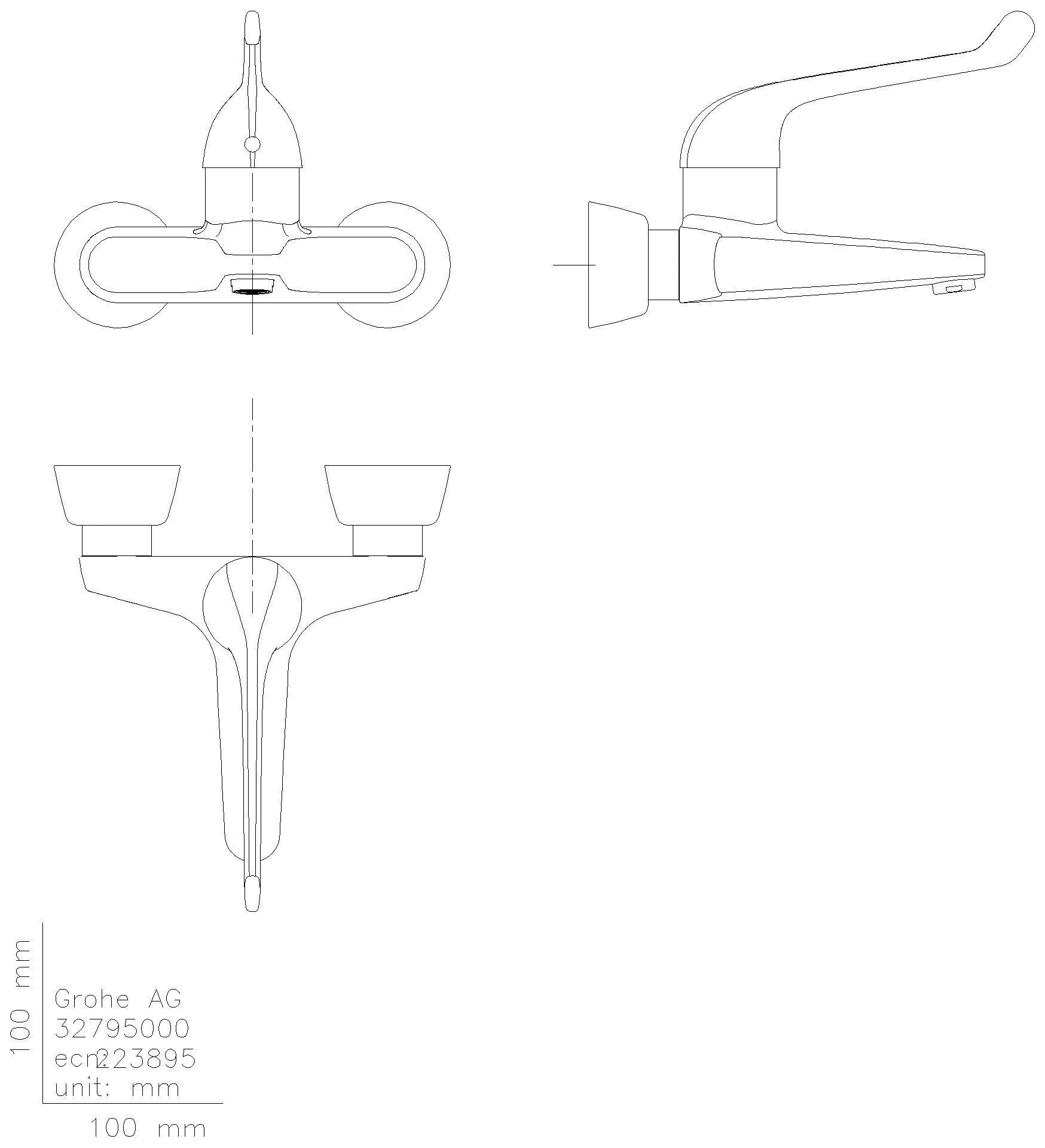 GROHE Sicherheitsmisch-WT-Batt. Euroeco Special 32795 Wandm. Gussauslauf chrom