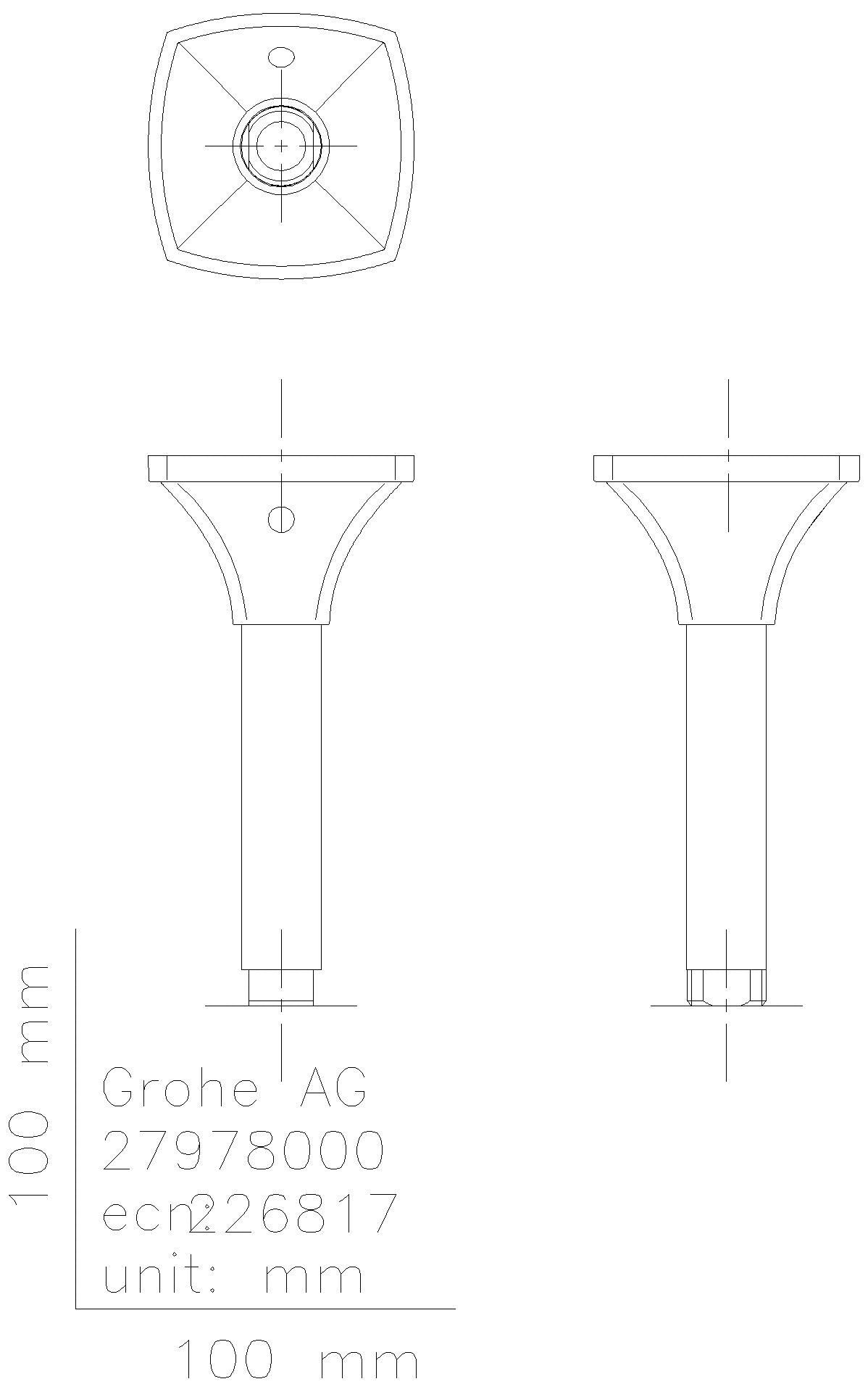 GROHE Deckenauslass Rainshower Grandera 26899 Länge 142mm chrom