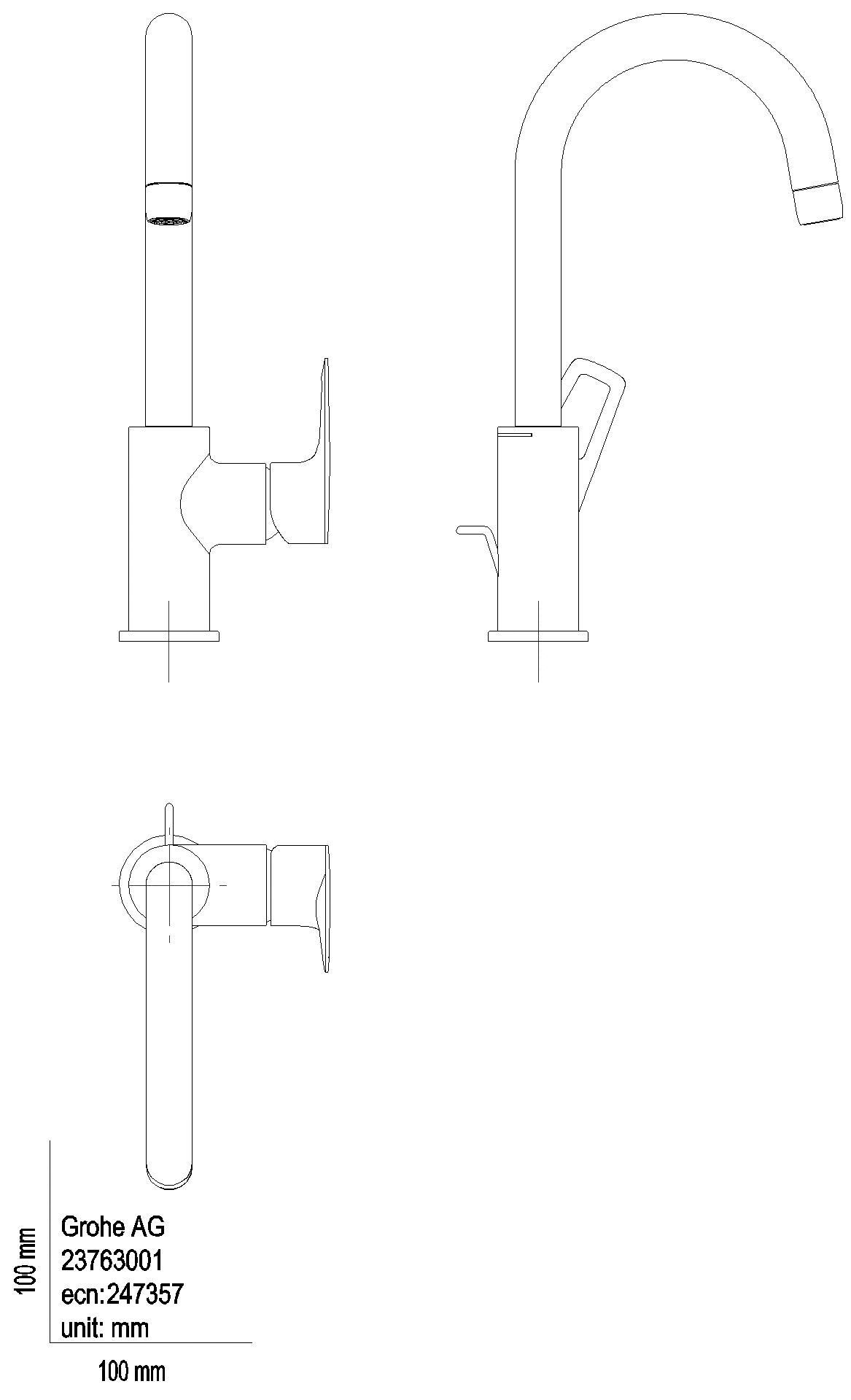 GROHE EH-WT-Batterie BauLoop 23763_1 L-Size chrom