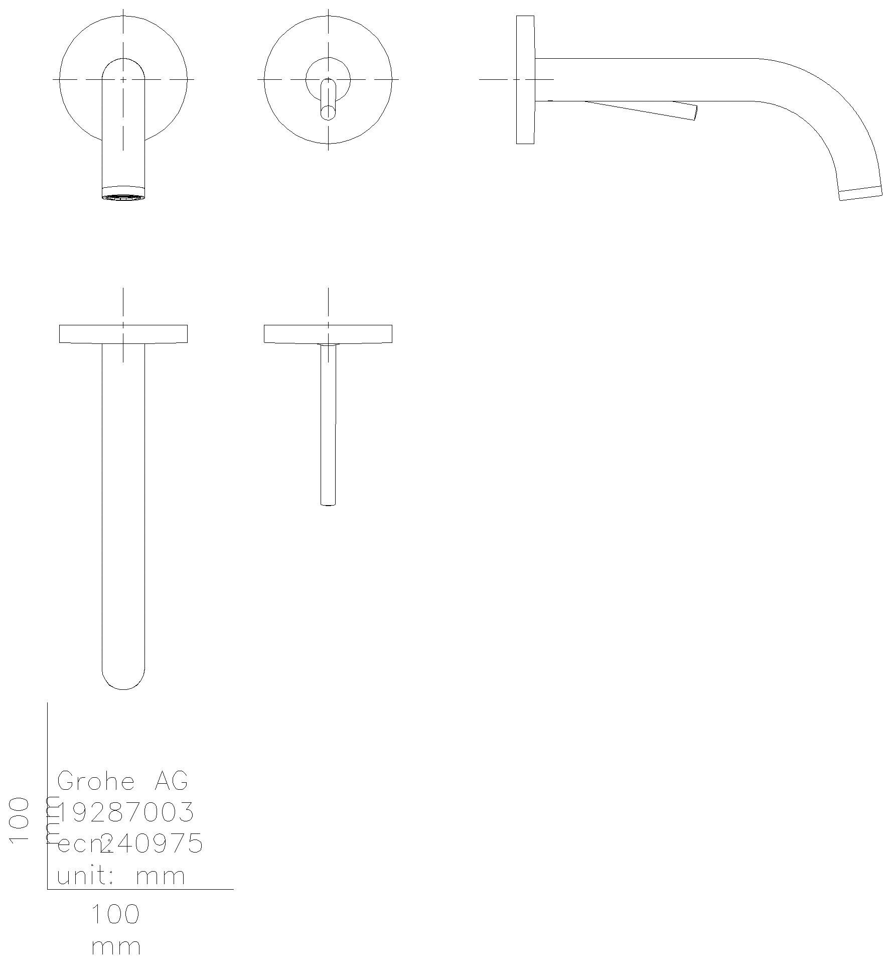 GROHE 2-L-WT-Wandbatterie Atrio 29410 FMS Ausladung 185mm warm sunset