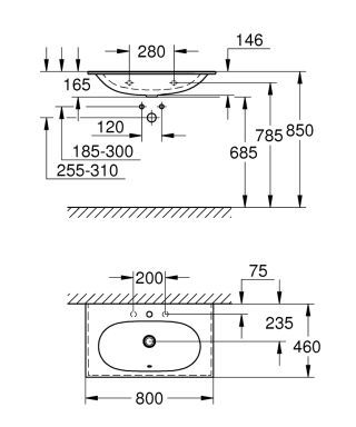 GROHE Essence Keramik Möbelwaschtisch GROHE - GROHE Essence Keramik Möbelwaschtisch
