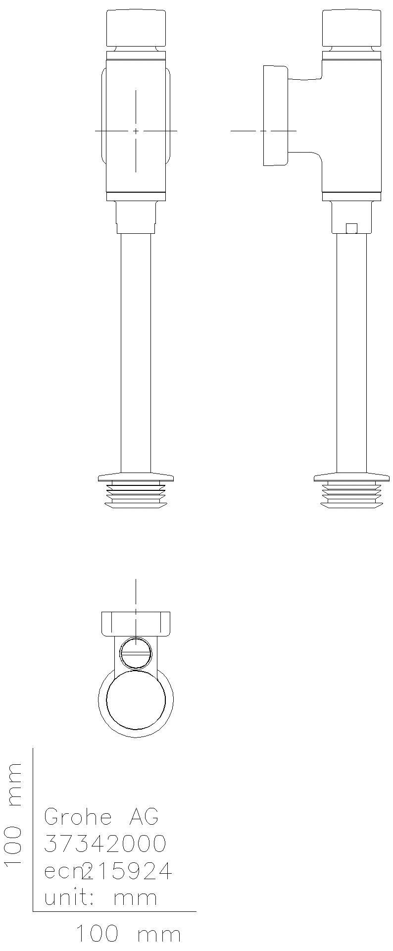 GROHE Urinal-Druckspüler Rondo 37342 DN15 Vorabsp. Behördenausführung chrom