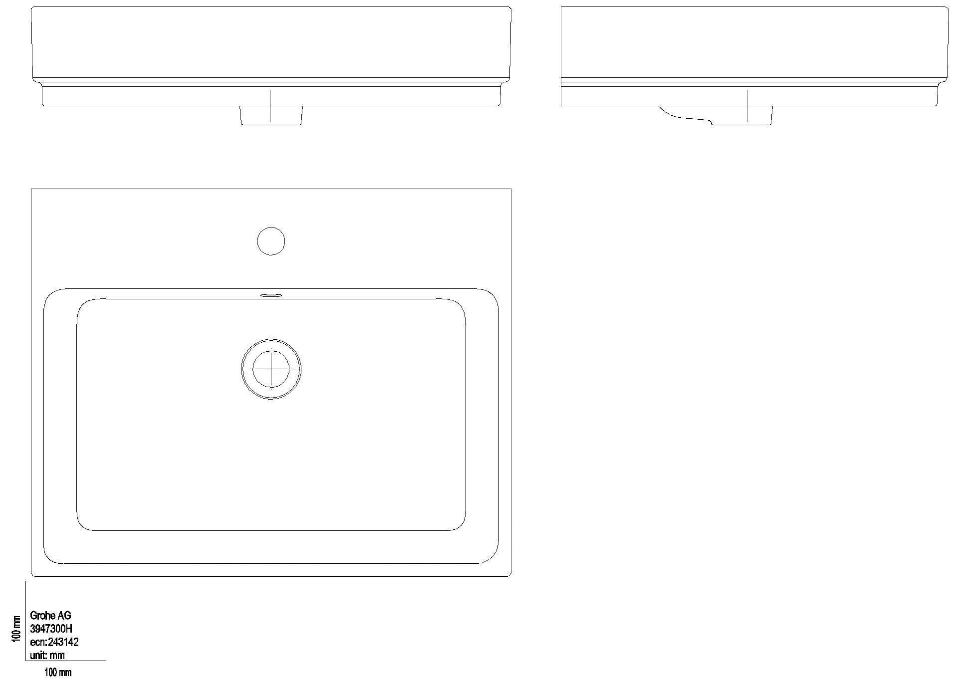 GROHE Waschtisch Cube Keramik 39473 60cm PureGuard alpinweiß