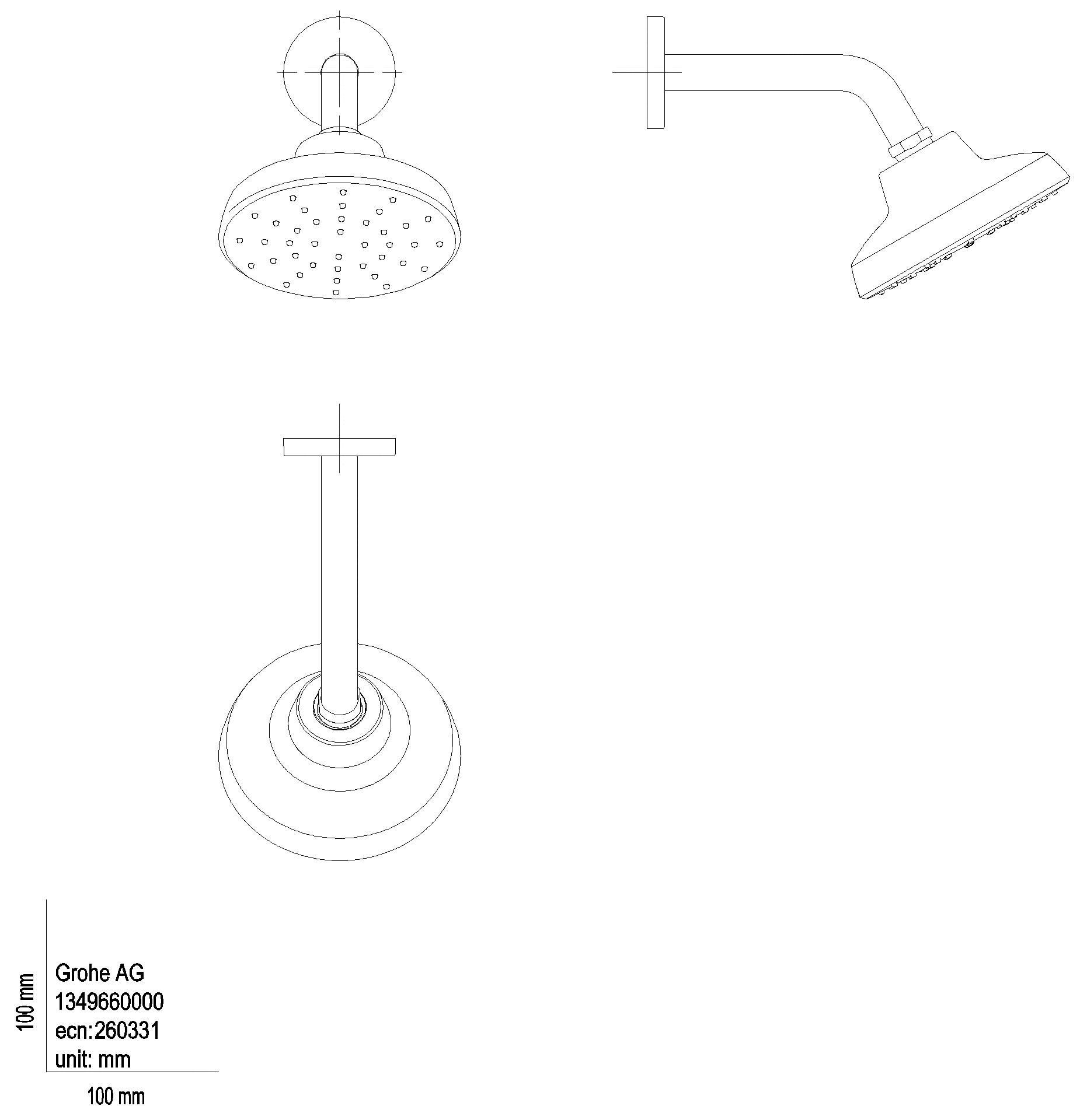 GROHE Kopfbrause-Set Tempesta 140 134966 1 Strahlart Brausearm chrom