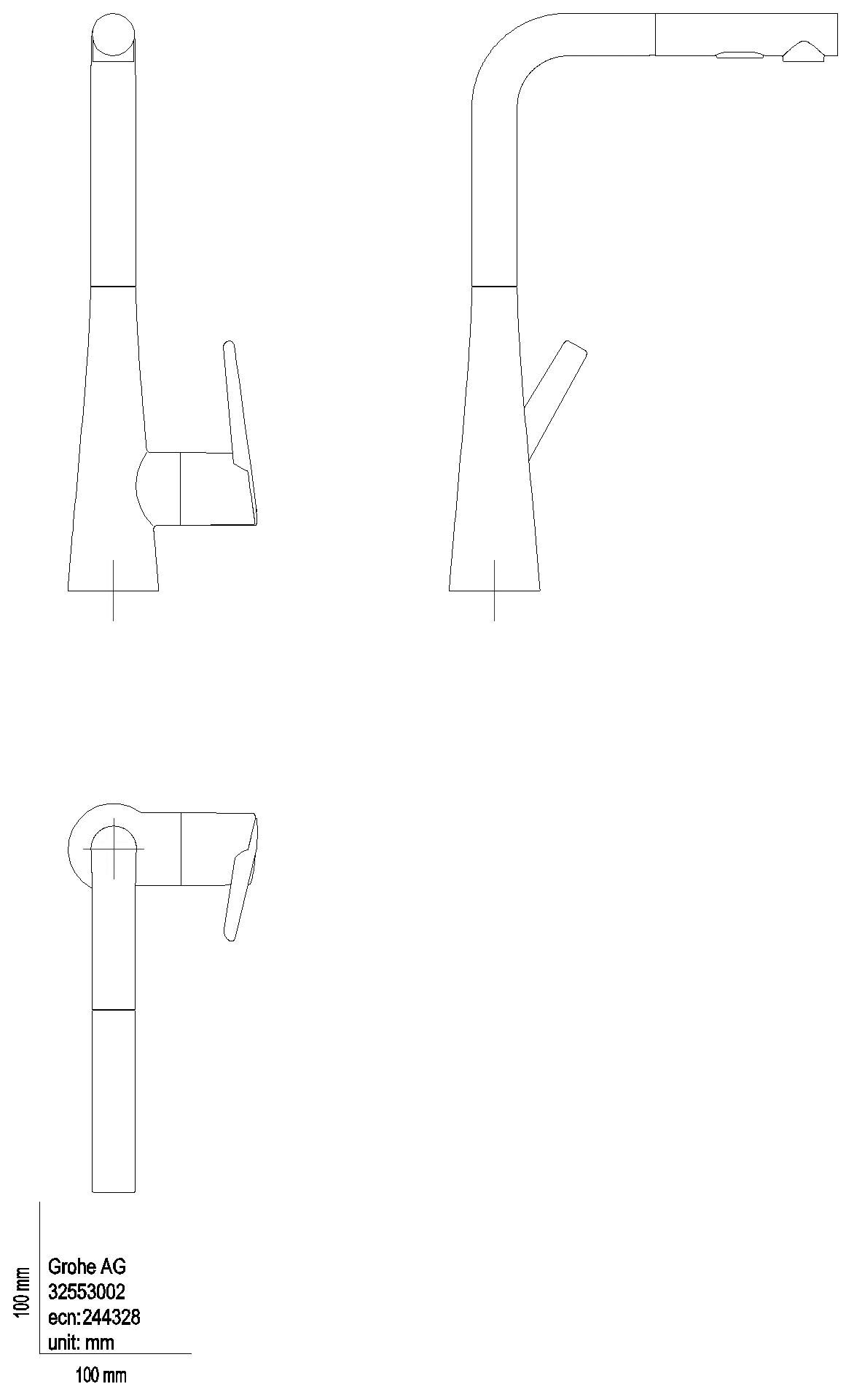 GROHE EH-Spültischbatterie Zedra 32553_2 L-Auslauf auszb. Spülbrause supersteel