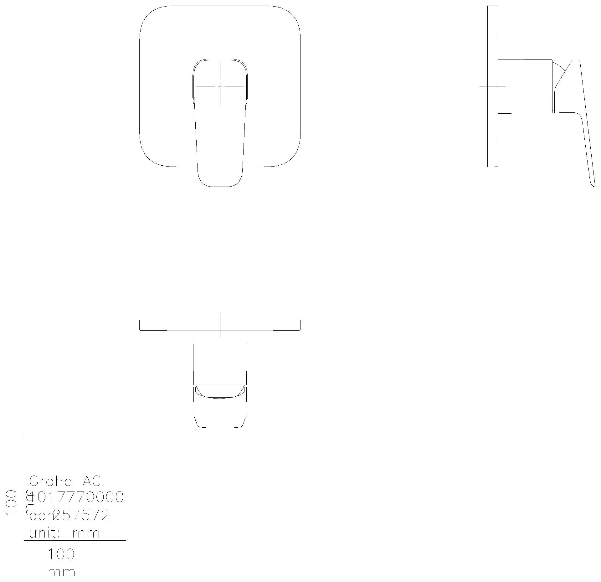 GROHE EH-Brausebatterie Cubeo 101777 Fertigmontageset für 35604 chrom
