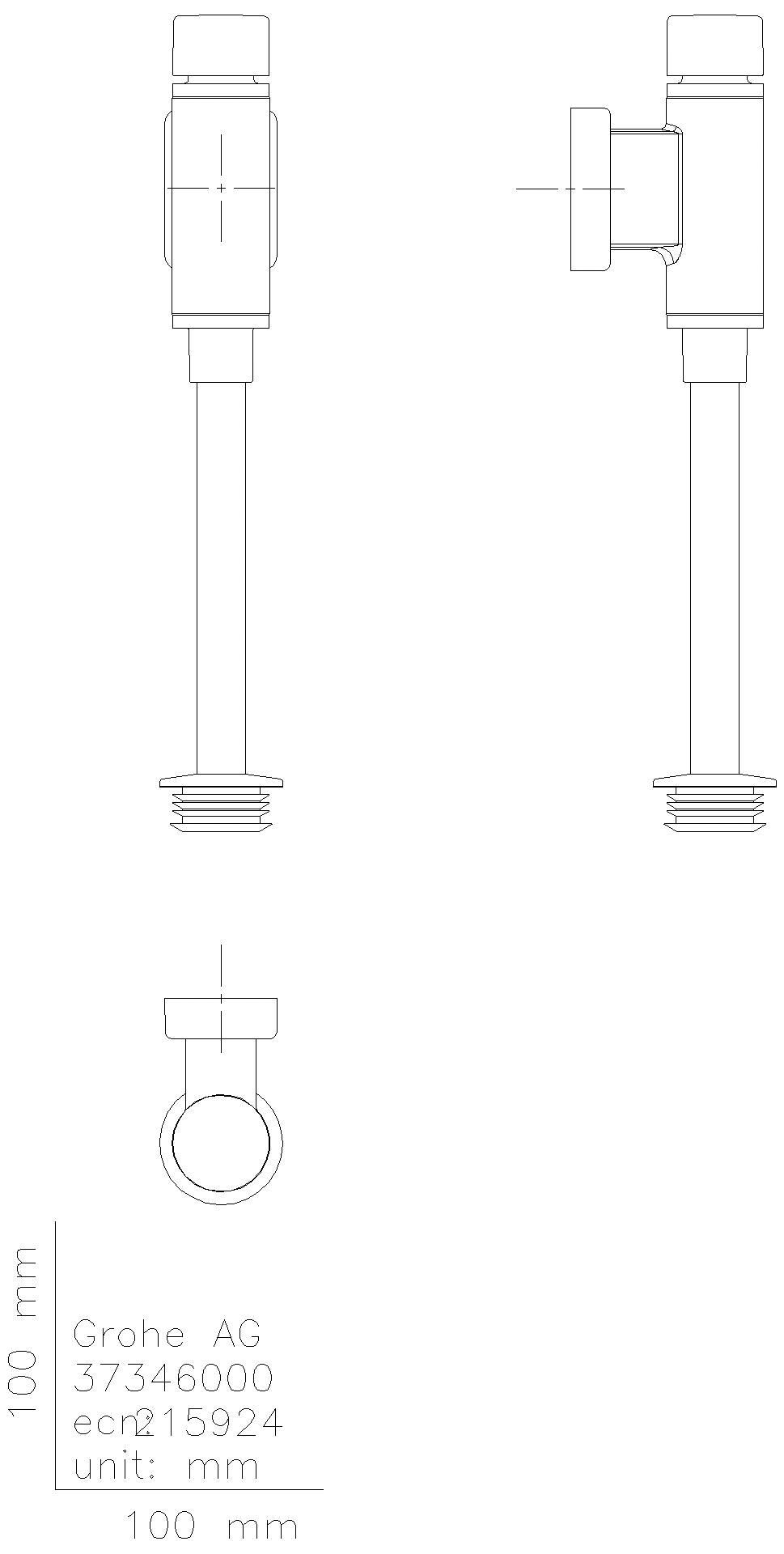 GROHE Urinal-Druckspüler Rondo 37346 DN15 ohne Vorabsperrung chrom