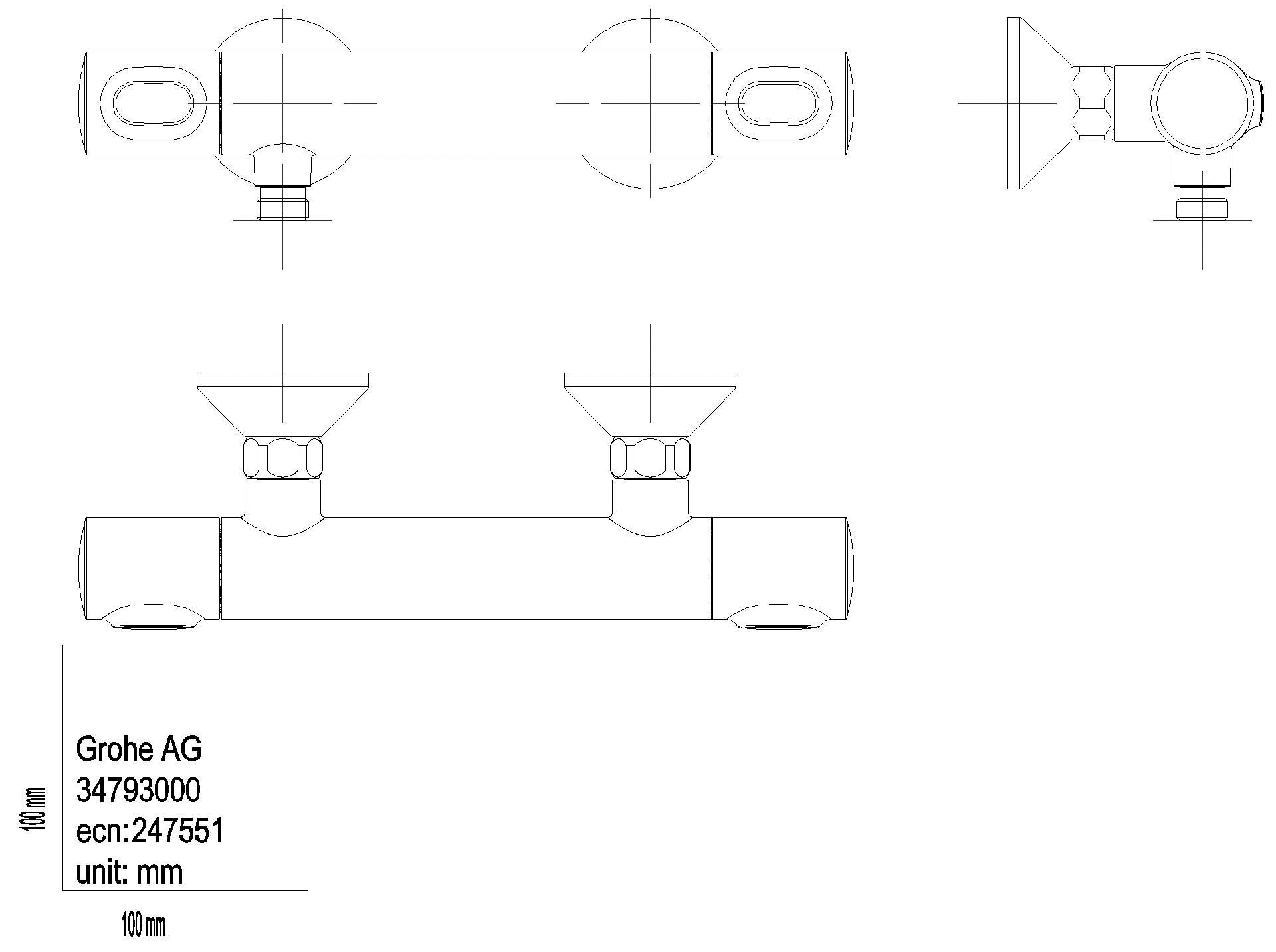 GROHE - GROHE THM-Brausebatterie Grohtherm 500 34793 Wandmontage chrom