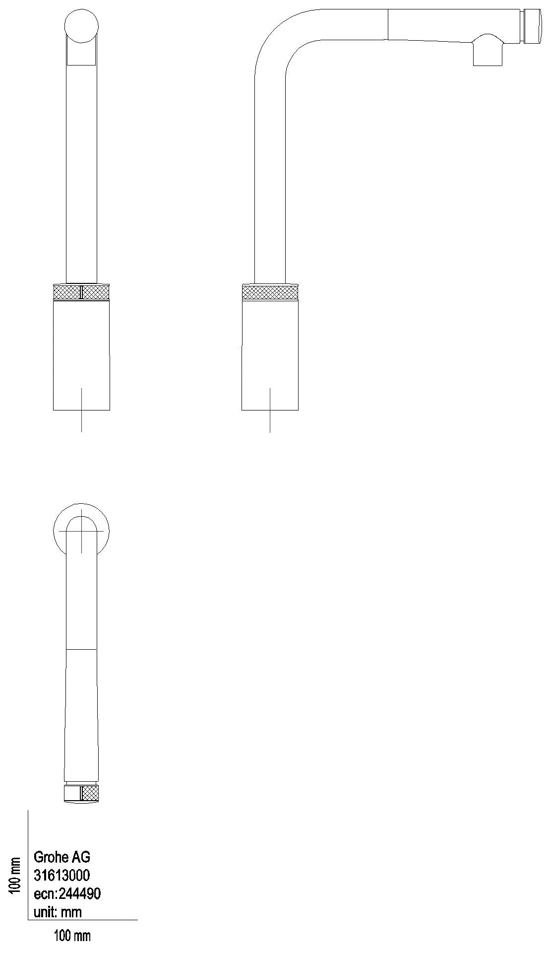 GROHE SPT-Batterie Minta Smart Control 31613 L-Auslauf auszb. Spülbrause chrom