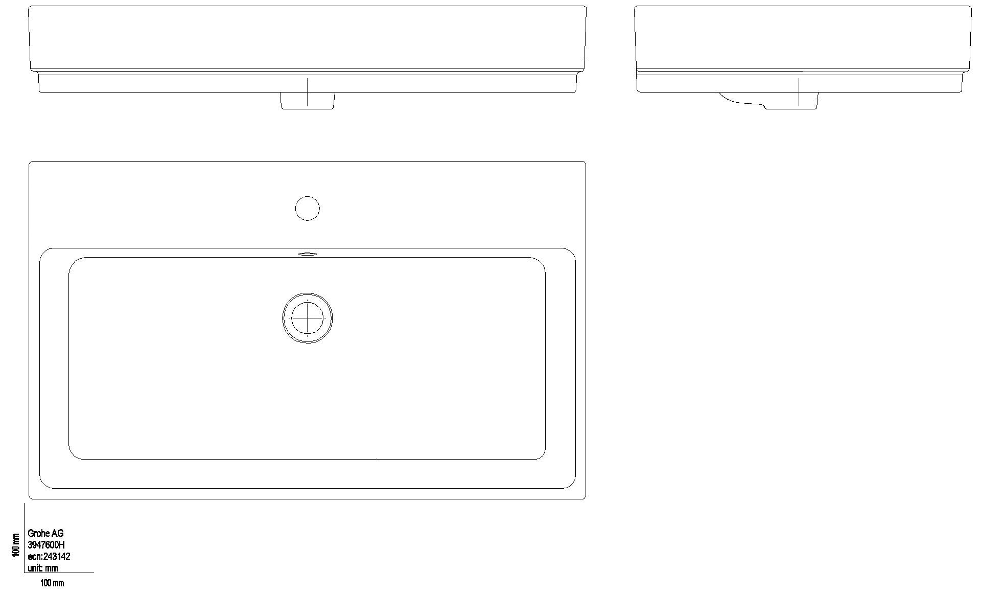 GROHE Aufsatzwaschtisch Cube Keramik 39476 80cm PureGuard alpinweiß
