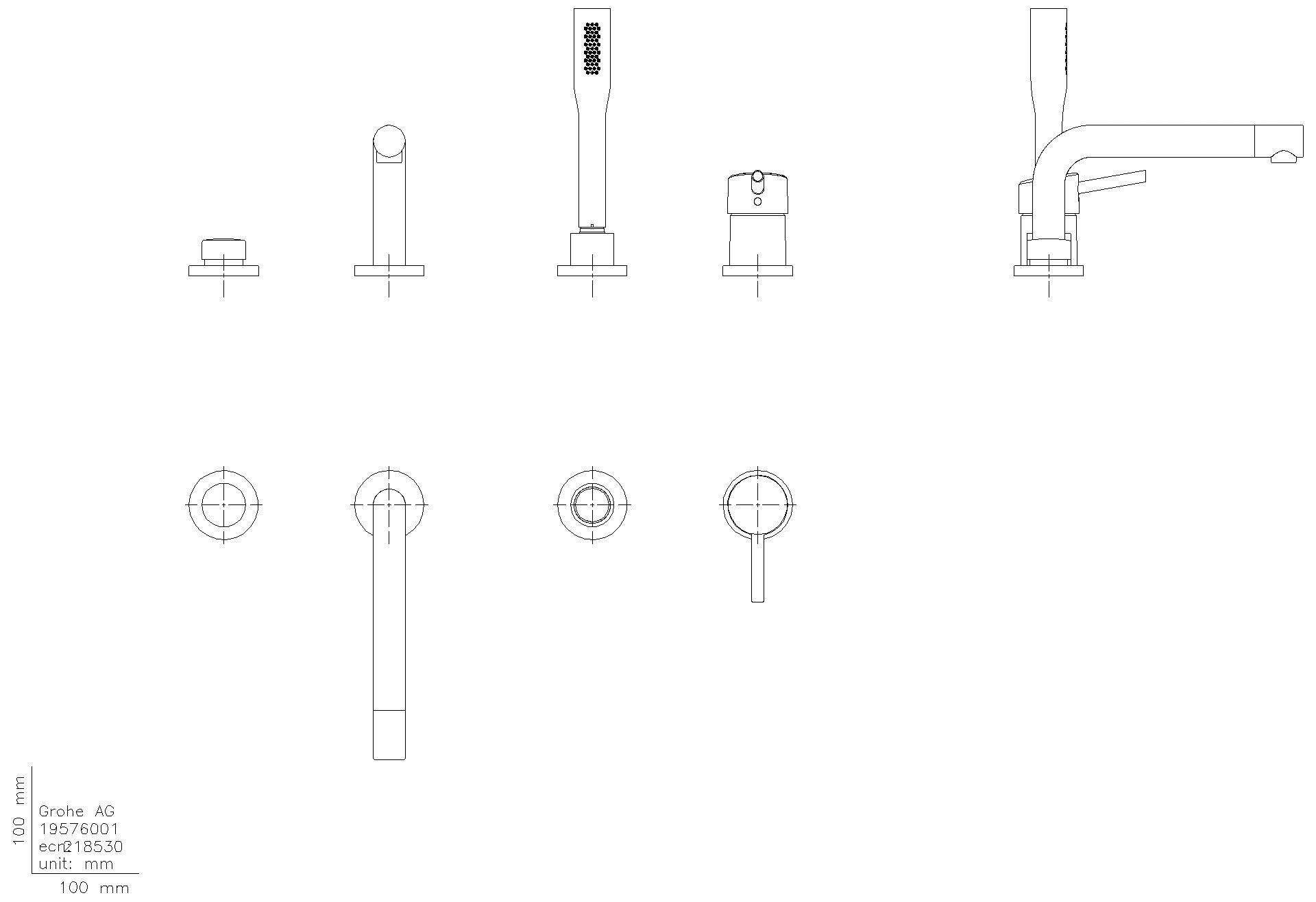 GROHE 4-Loch-Einhand-Wannenkombination 19576_2 Concetto chrom