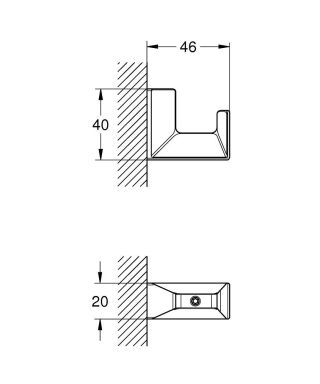 GROHE Selection Cube Bademantelhaken GROHE - GROHE Selection Cube Bademantelhaken (HAN: 40782000)