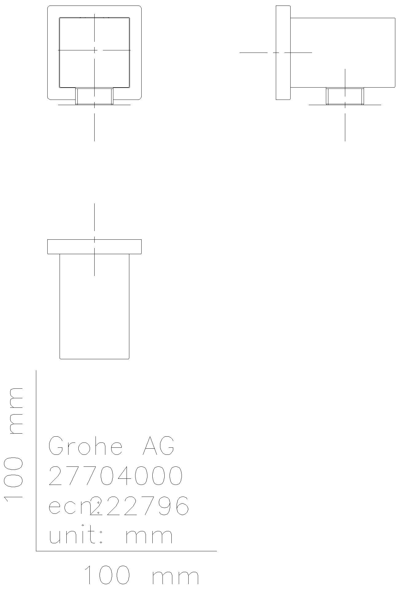 GROHE Wandanschlussbogen Euphoria Cube 27704 Außengewinde eigensicher chrom