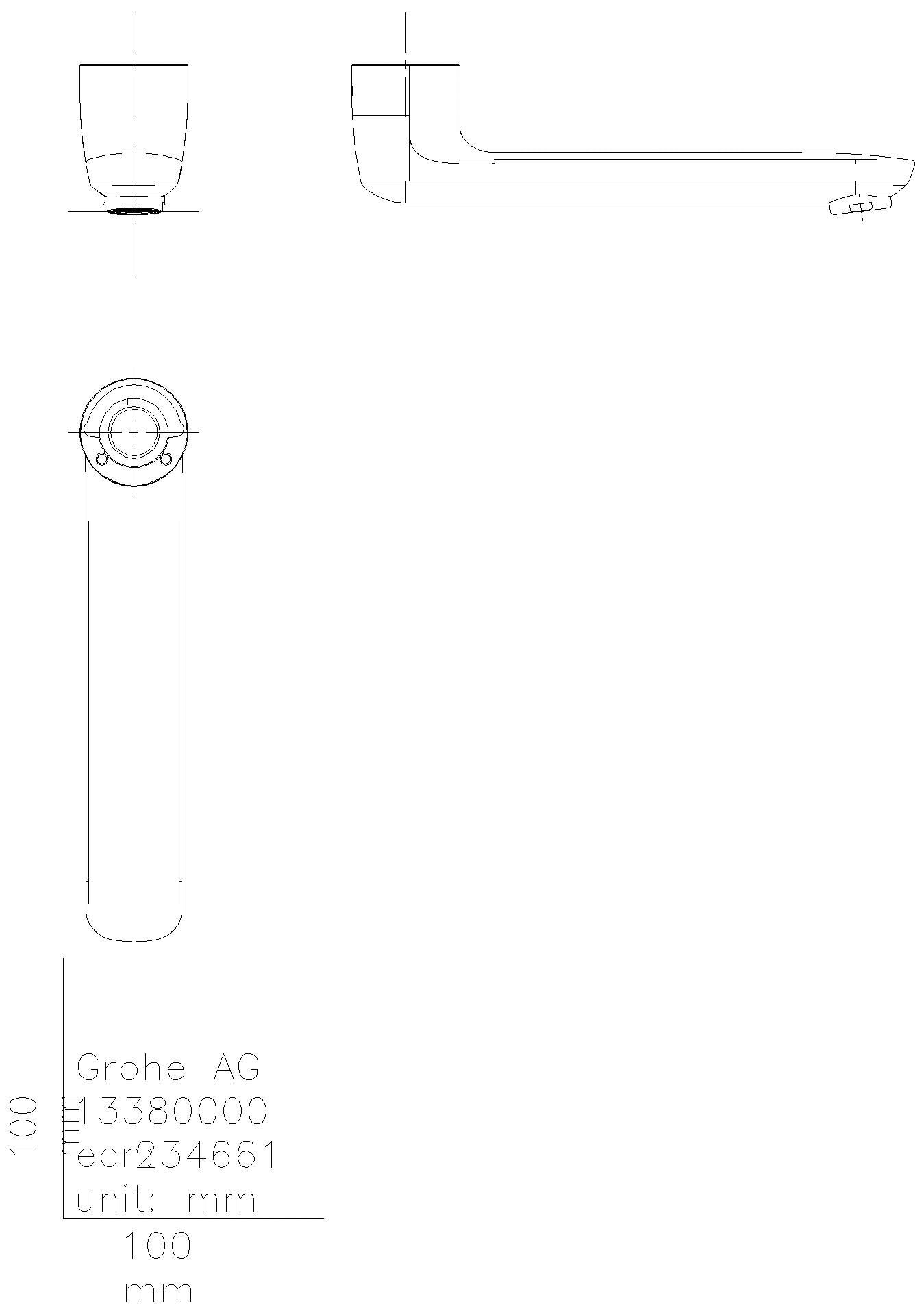 GROHE Gussauslauf 13380 Länge 175 mm chrom