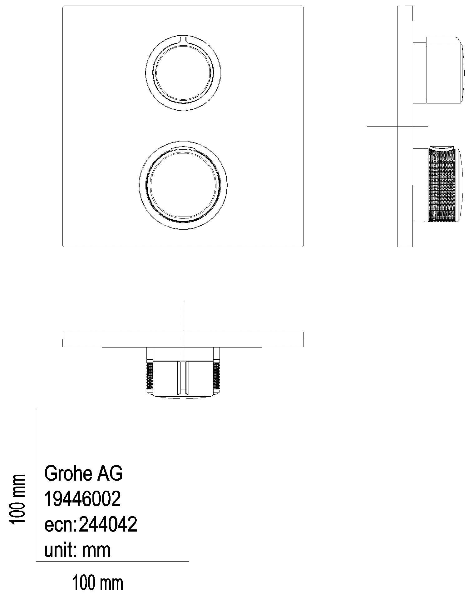 GROHE Thermostatbatterie Allure 19446_2 FMS für Rapido SmartBox satin steel