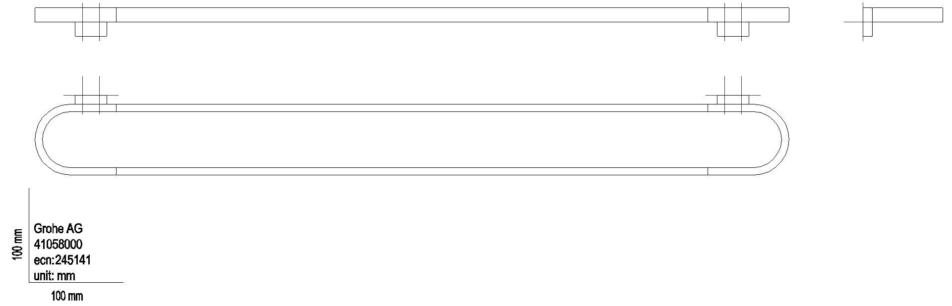 GROHE Badetuchhalter Selection 41058 800mm hard graphite gebürstet