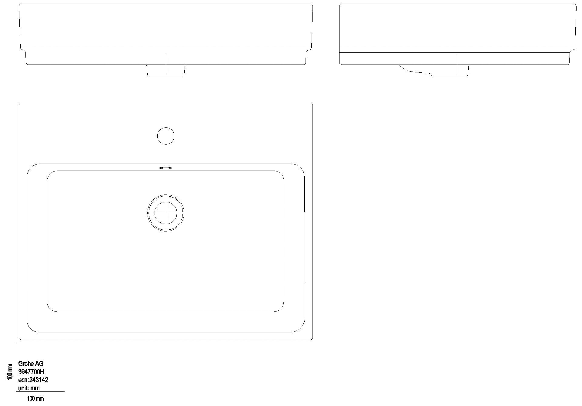 GROHE Aufsatzwaschtisch Cube Keramik 39477 60cm PureGuard alpinweiß