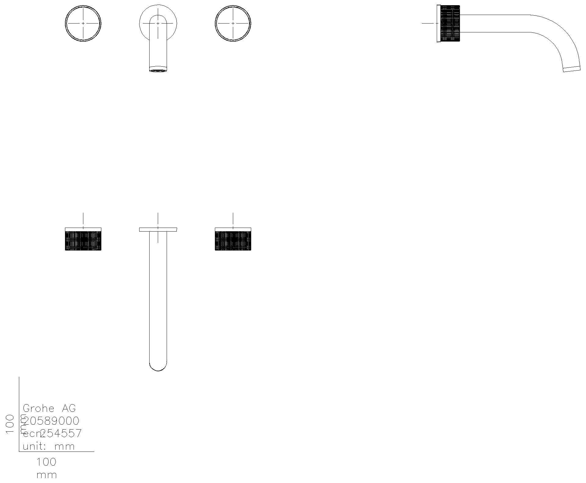 GROHE 3-L-WT-Wandbatt. Atrio Private C. 20589 FMS Knopfbetätigung phantom black