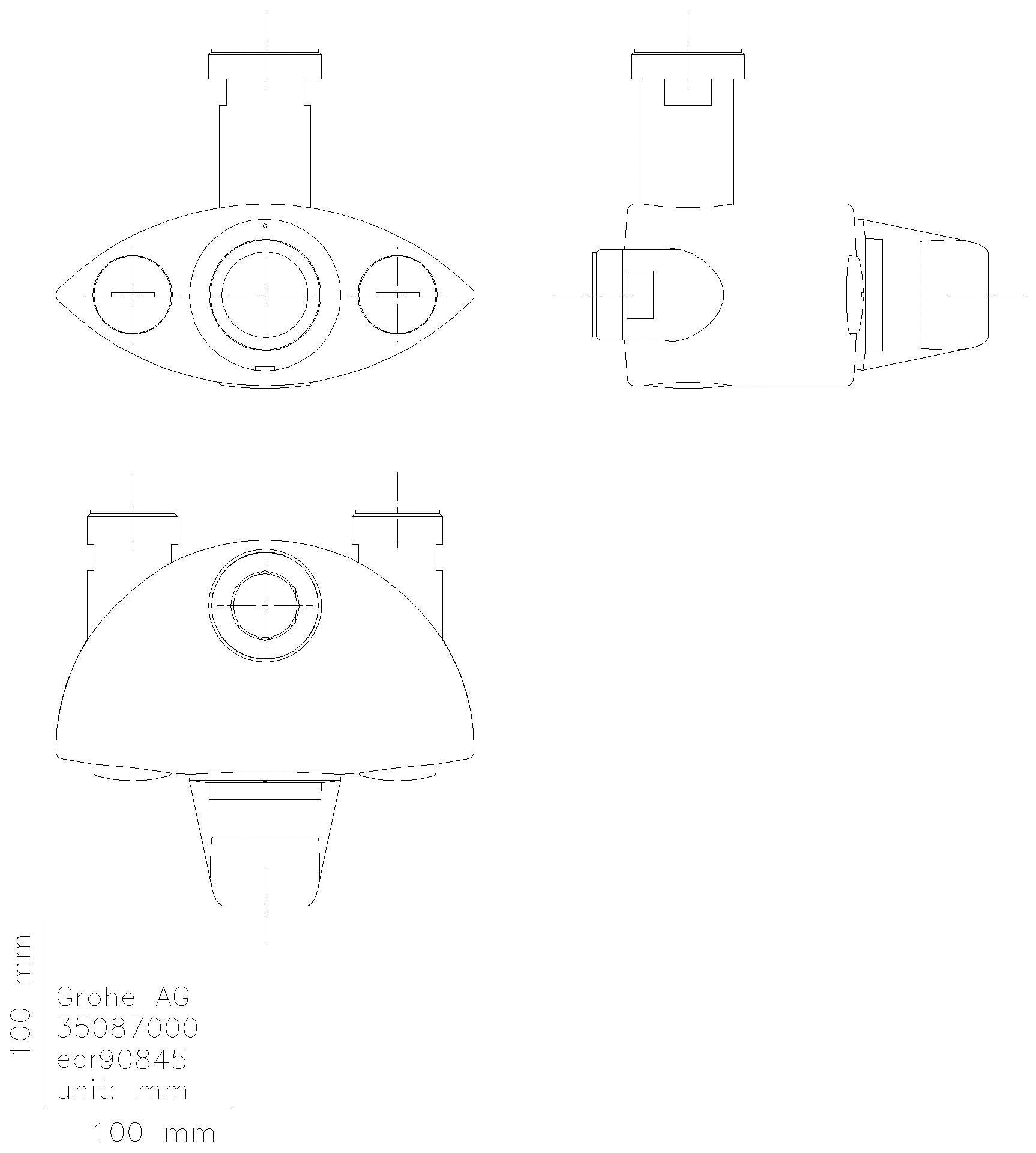 GROHE THM-Batterie Grohtherm XL 35087 Wandmontage DN32 chrom
