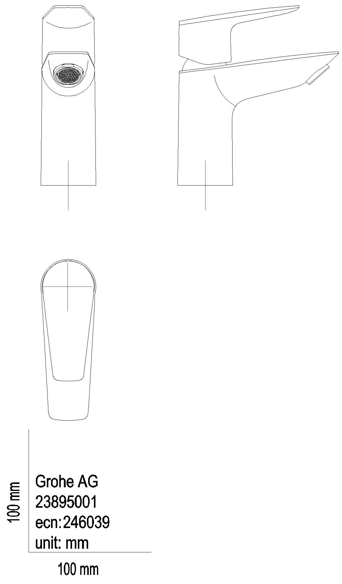 GROHE EH-WT-Batterie BauEdge 23899_1 S-Size MST kalt PushOpen Ablaufgarnitur chrom