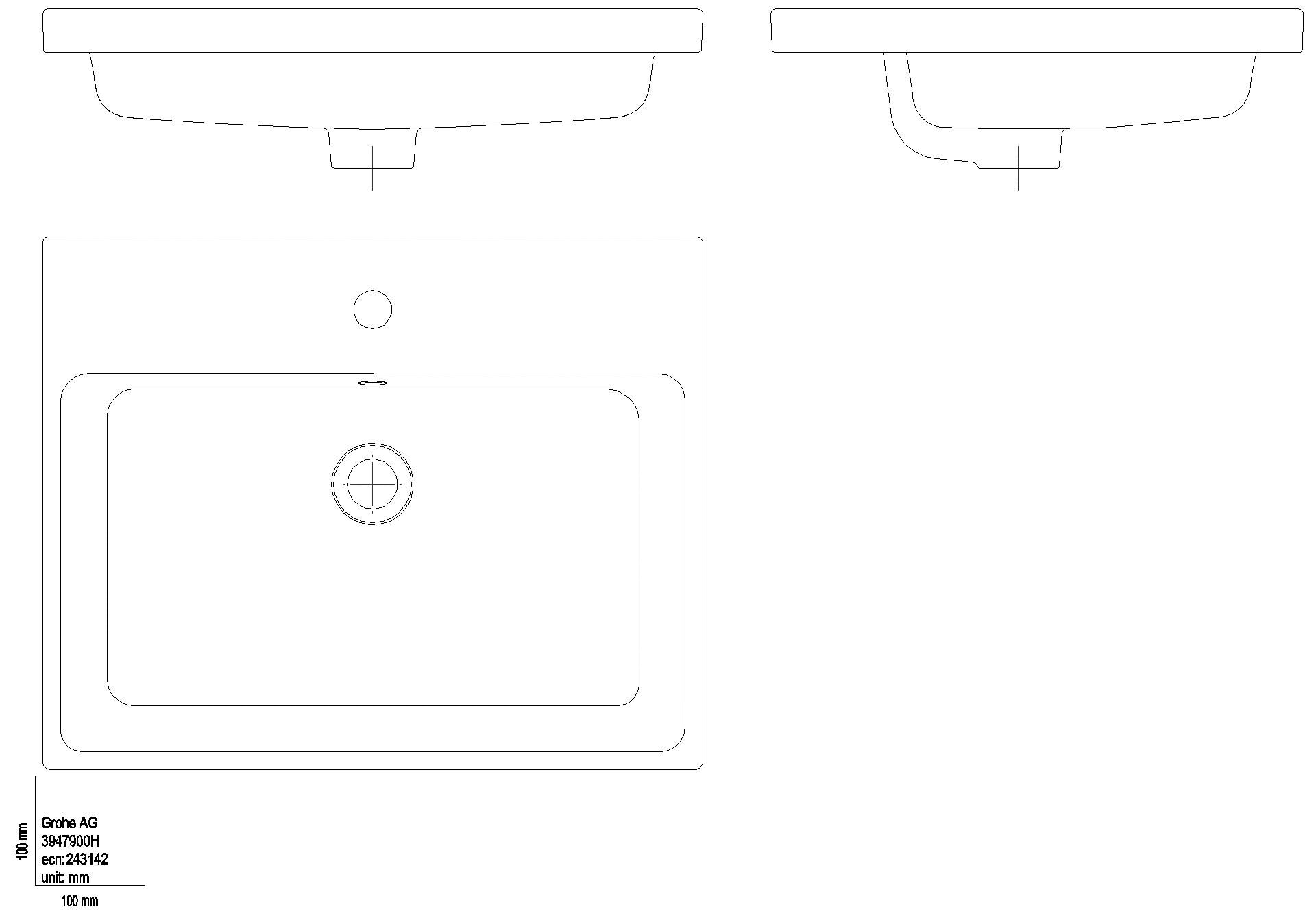 GROHE Einbauwaschtisch Cube Keramik 39479 60cm PureGuard alpinweiß