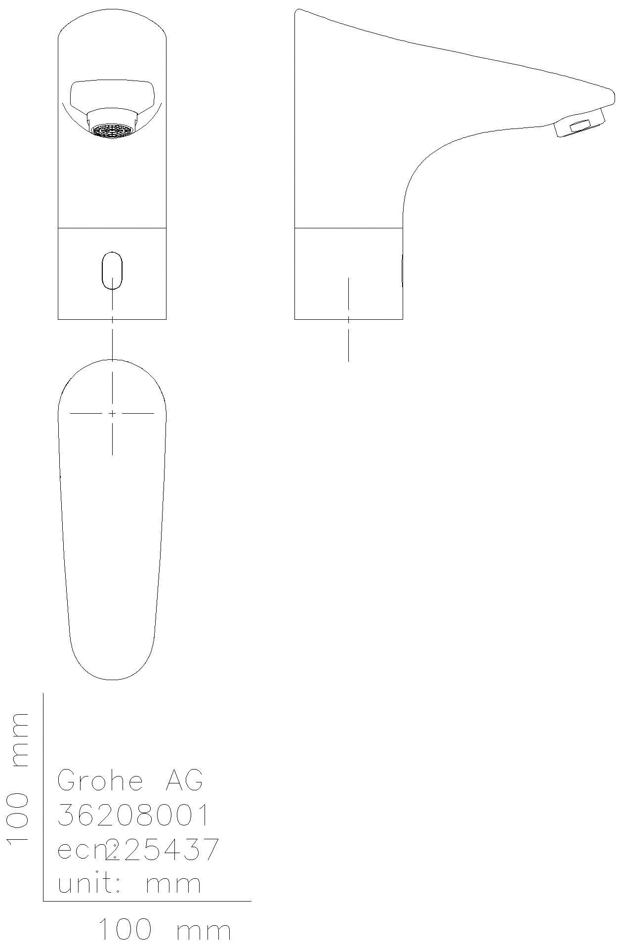 GROHE Infrarot-WT-Elektronik Europlus E 36208_1 ohne Mischung Batterie 6V chrom