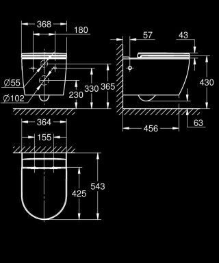 GROHE Bau Keramik Wand-Tiefspül-WC Set GROHE - GROHE Bau Keramik Wand-Tiefspül-WC Set