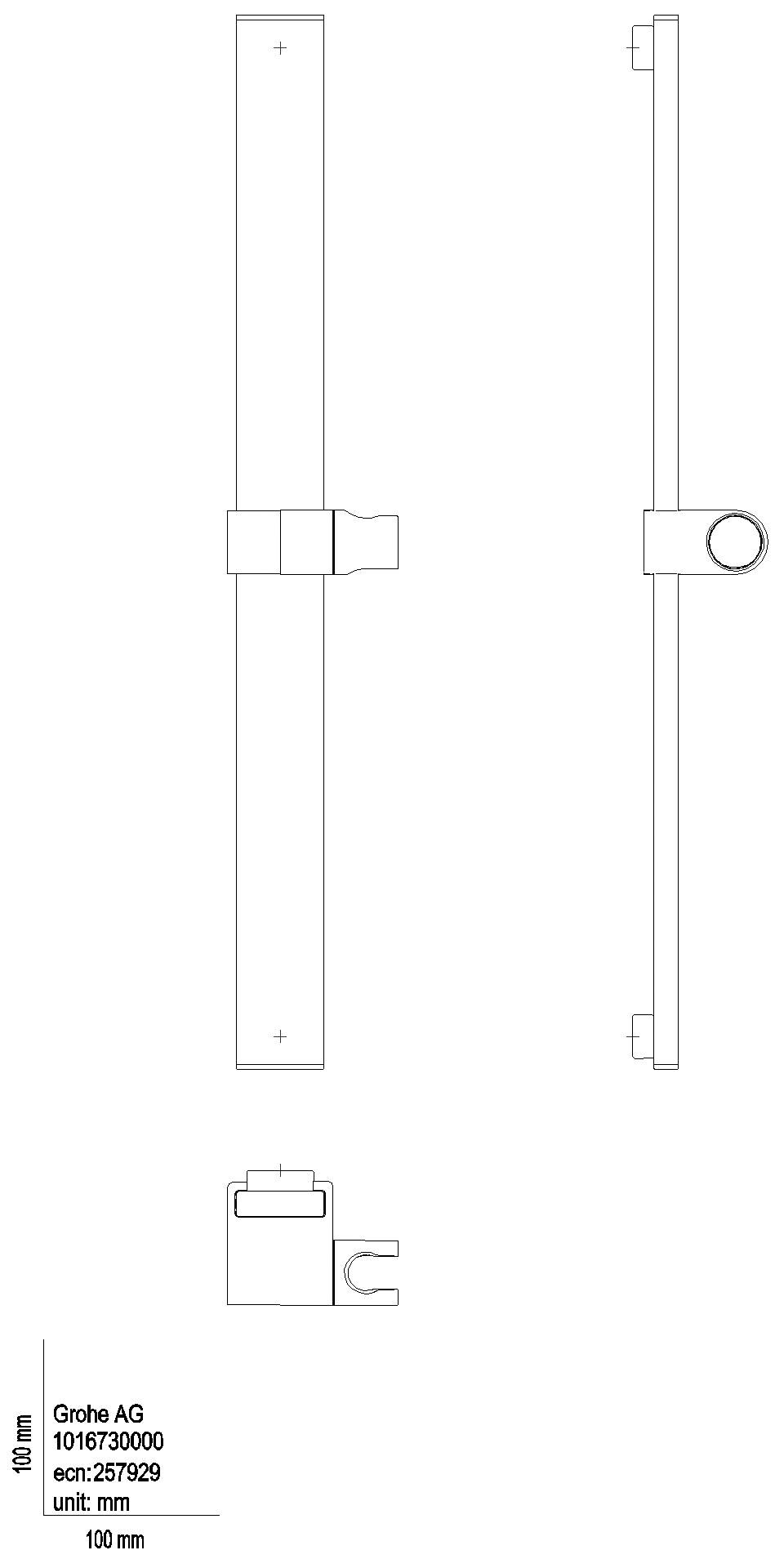 GROHE Brausestange Rainshower Aqua 101673 600mm chrom