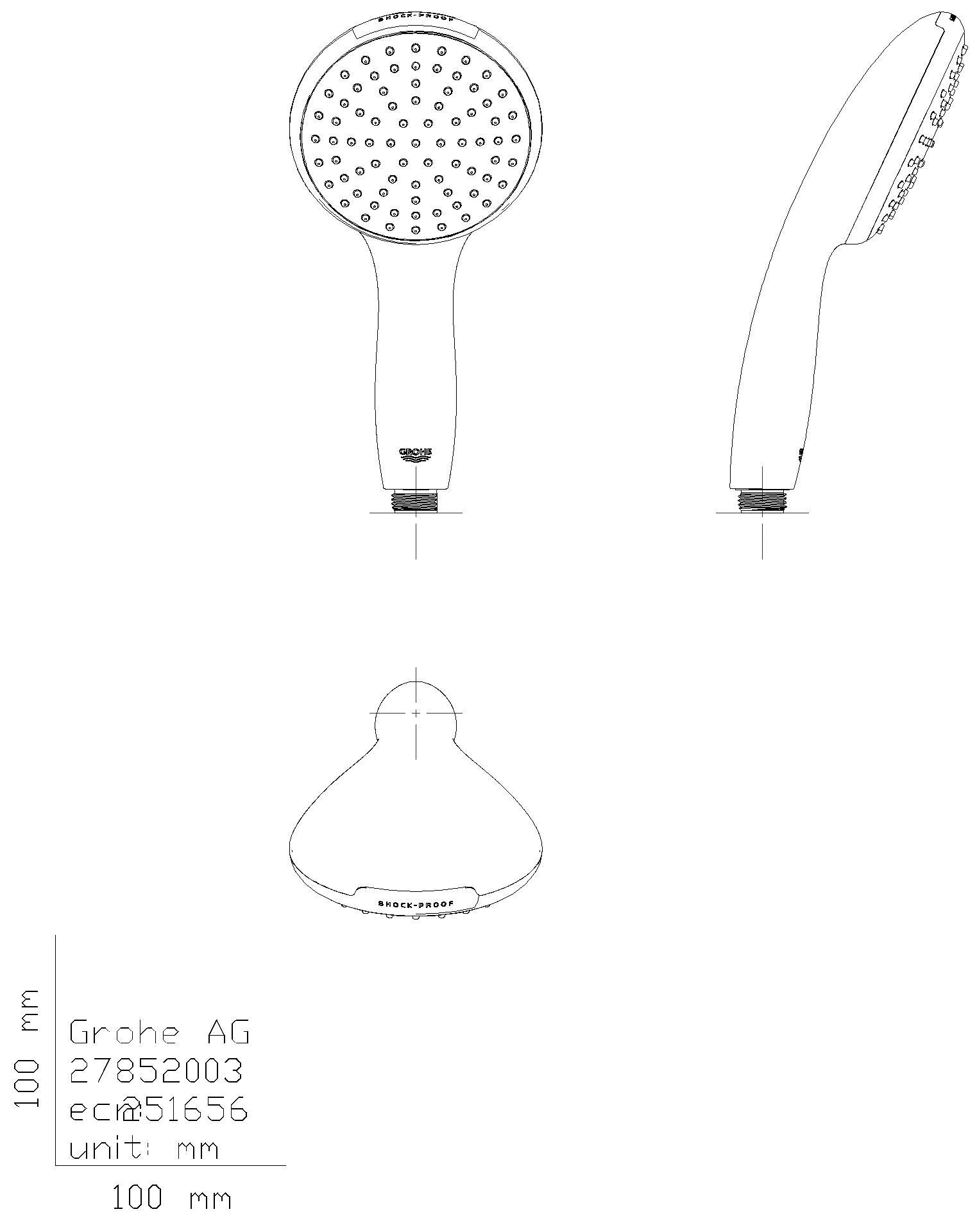 GROHE Handbrause Tempesta 110 27852_3 1 Strahlart 16,6l/min chrom