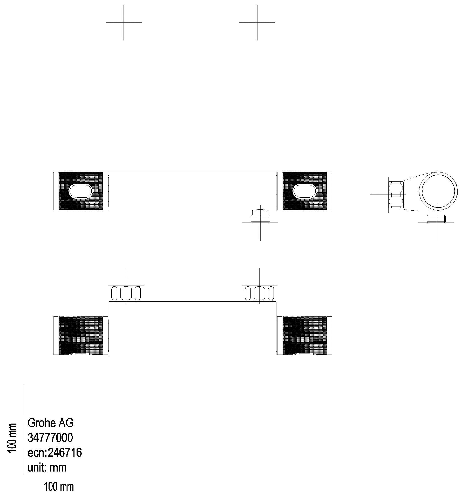 GROHE THM-Brausebatterie Grohtherm 1000 Performance 34828 ohne Anschlüsse chrom