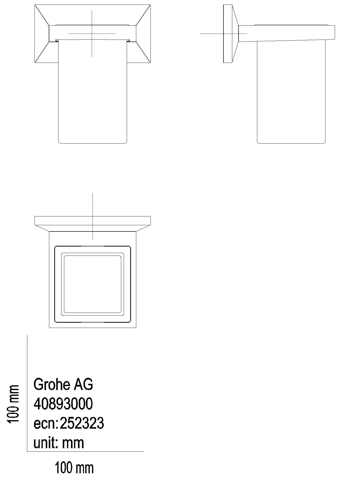 GROHE Halter Allure Brilliant 40893 mit Mundspülglas chrom