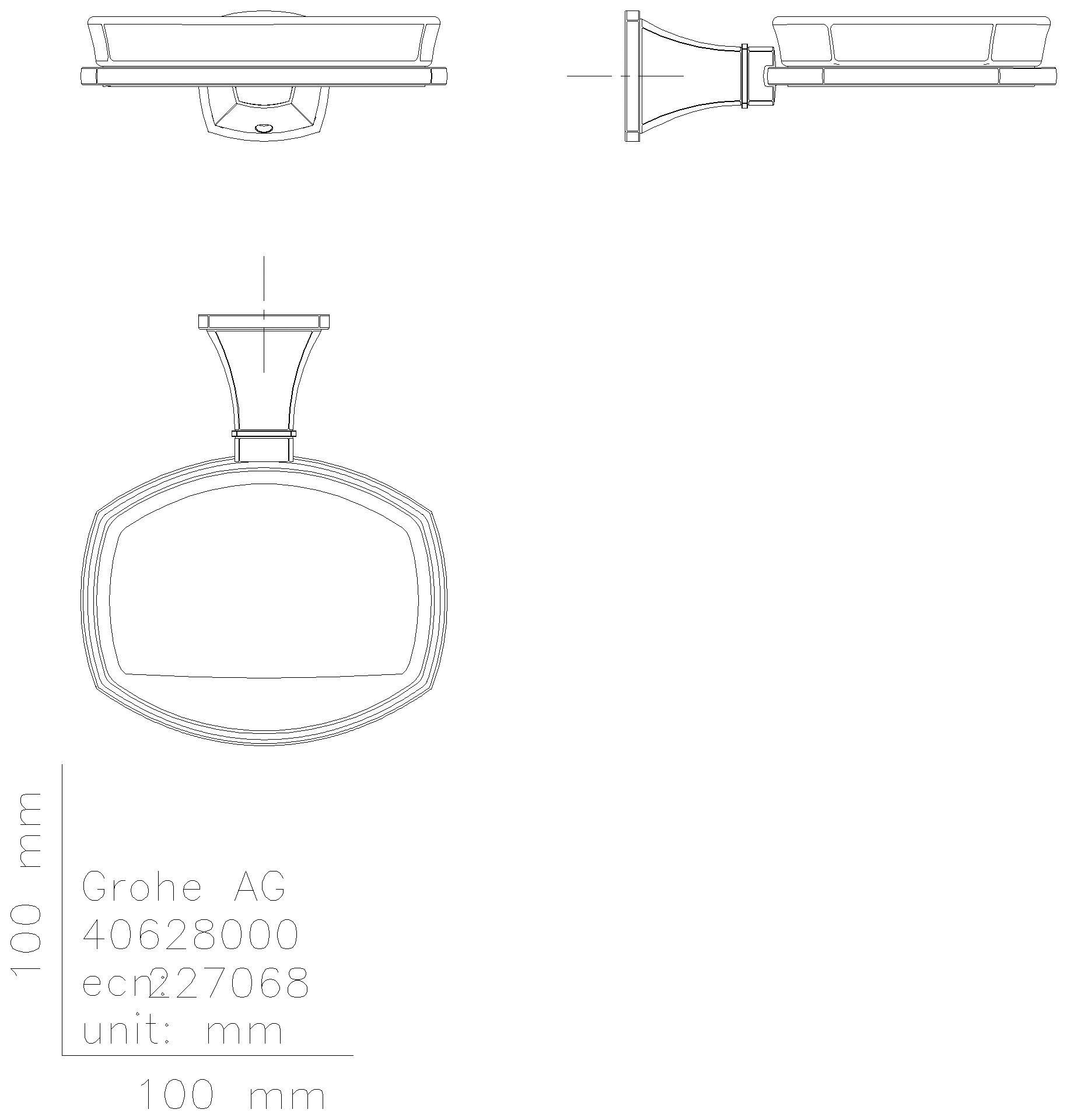 GROHE Halter Grandera 40923 mit Keramik- Seifenschale chrom/gold