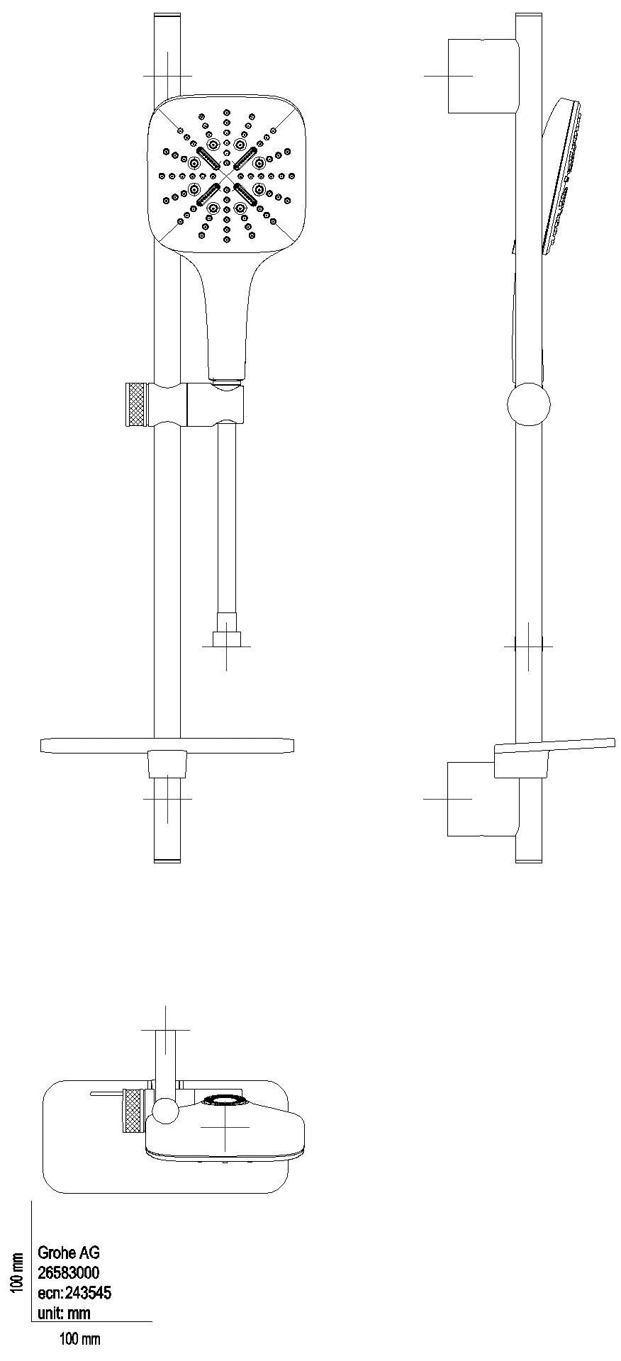 GROHE - GROHE Br.St.Set RSH 130 SmartActive Cube 26584 600m 8,5l Abl. moon white/chrom