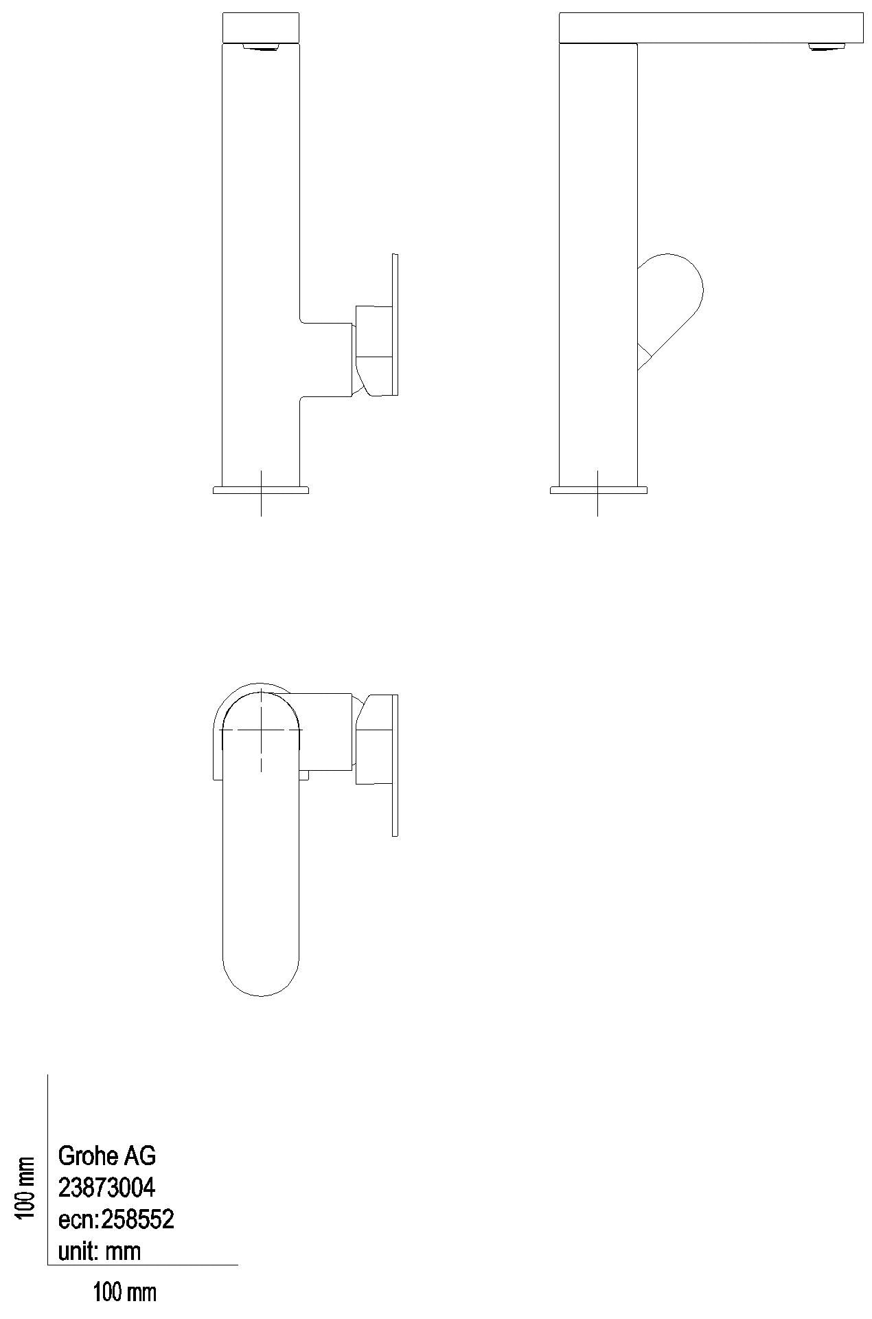 GROHE EH-WT-Batterie Plus 23873_4 L-Size Schwenkausl. gl. Körper PO-Ablgrt. chrom