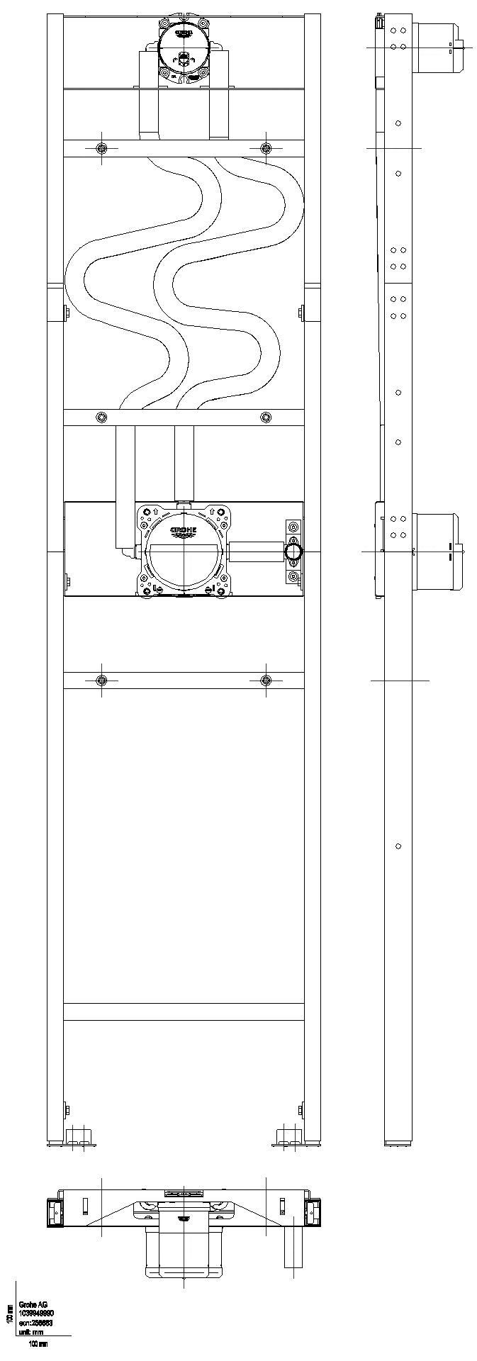 GROHE Duschrahmen Rapido 103994 Element für Duo Brausen UP-Installation