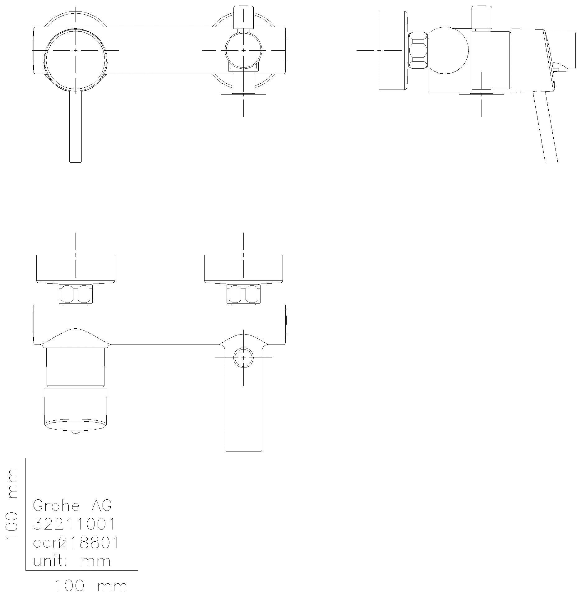 GROHE EH-Wannenbatterie Concetto 32211_1 für Wandmontage eigensicher chrom