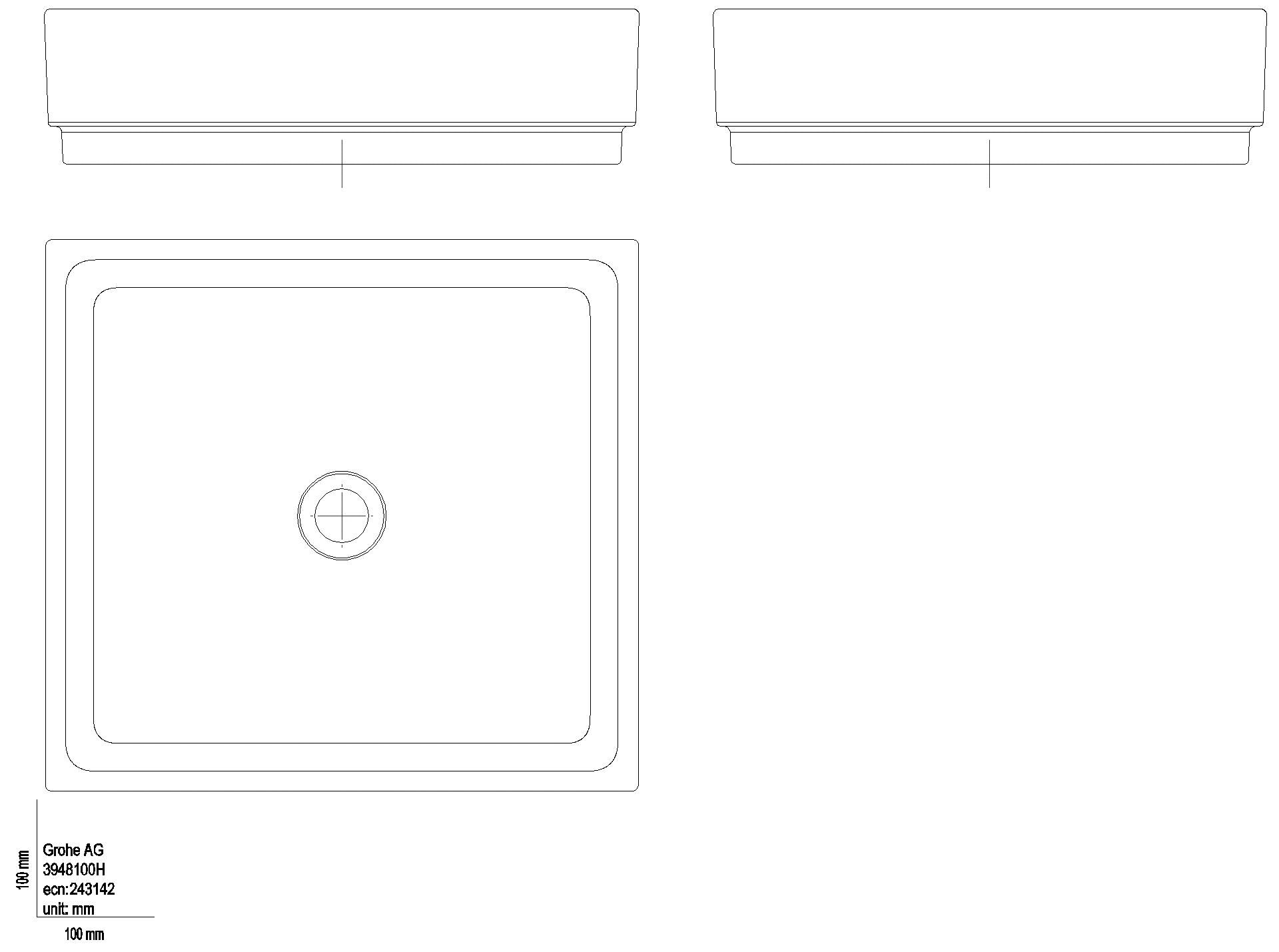 GROHE Aufsatzschale Cube Keramik 39481 50cm PureGuard alpinweiß