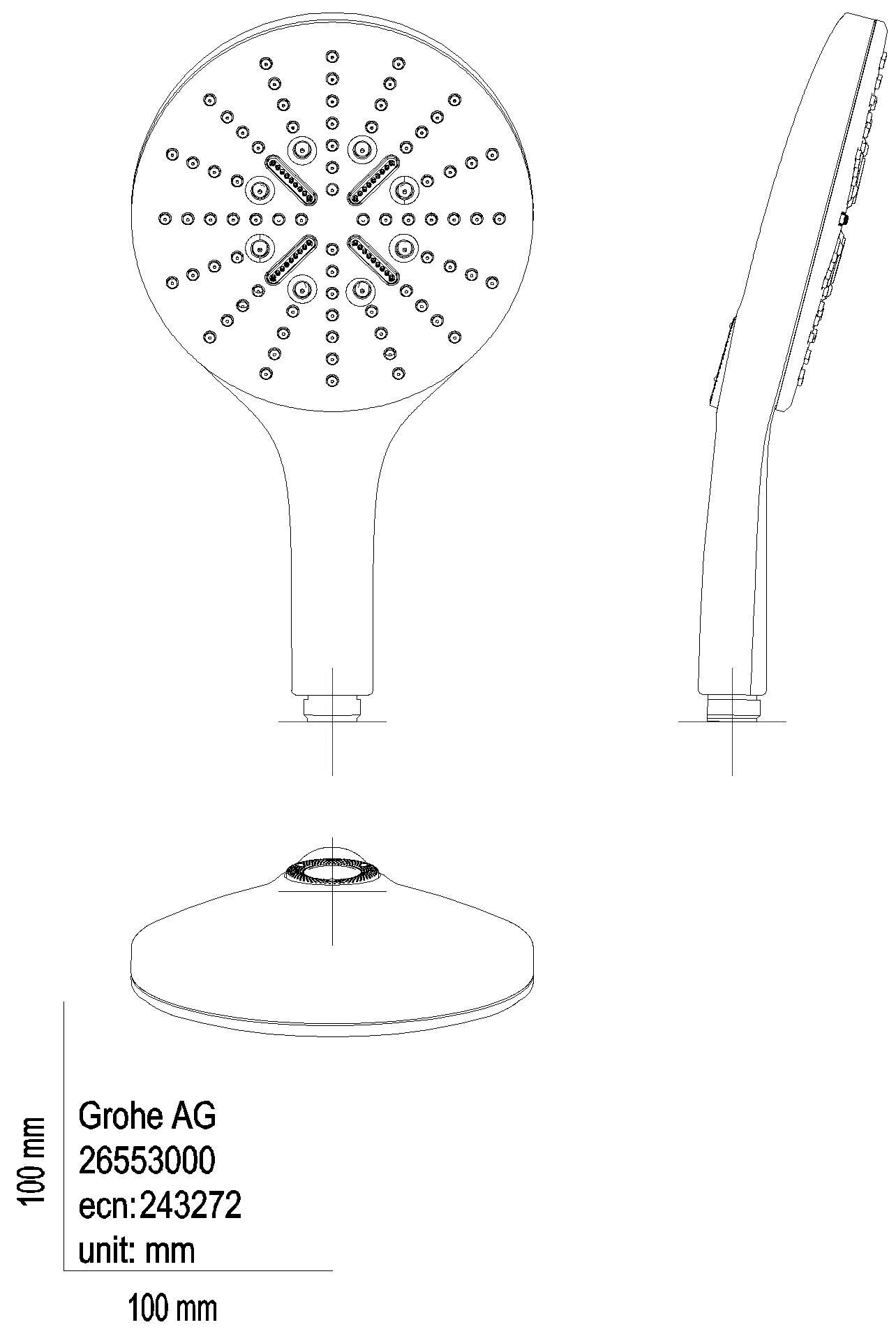GROHE Handbrause Rainshower 150 SmartActive 26554 8,5l moon white/chrom