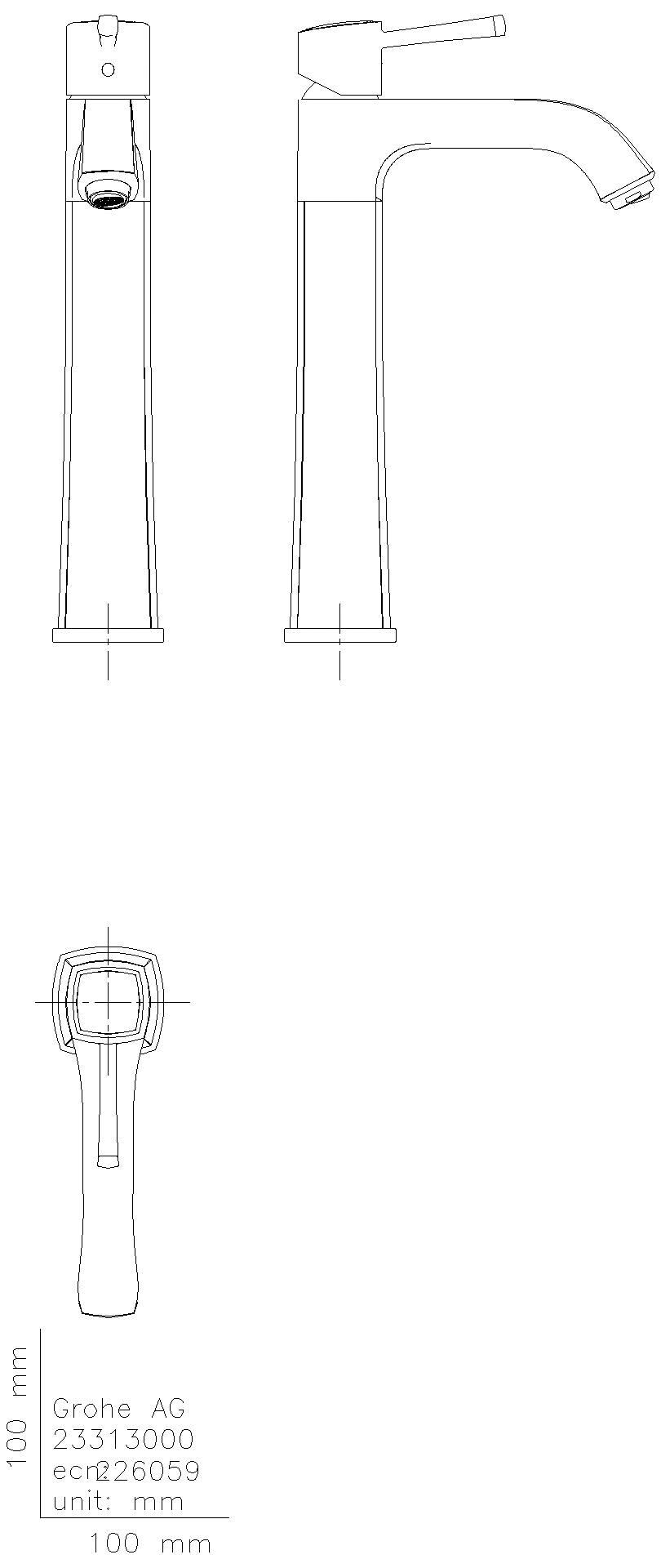 GROHE EH-WT-Batterie Grandera 24371 für freist. Waschschüsseln chrom