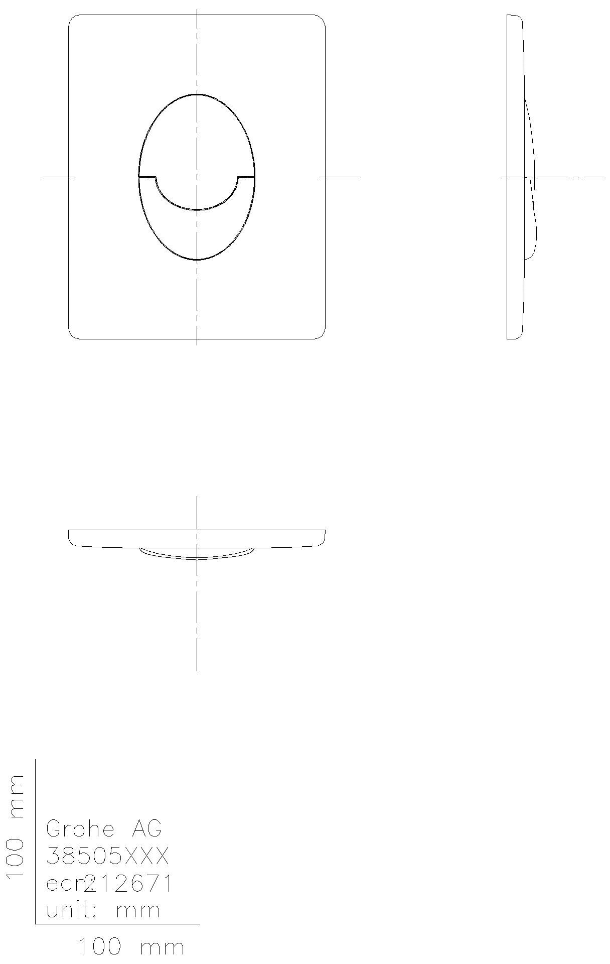 GROHE WC-Betätigung Skate Air 38505 Start/Stopp o.2-Mengen senkrecht chrom
