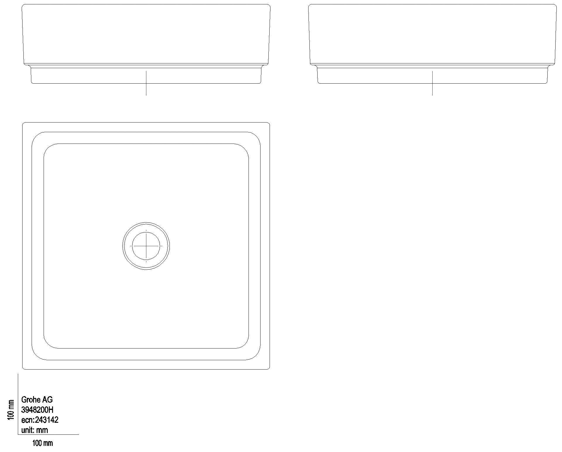 GROHE Aufsatzschale Cube Keramik 39482 40cm PureGuard alpinweiß
