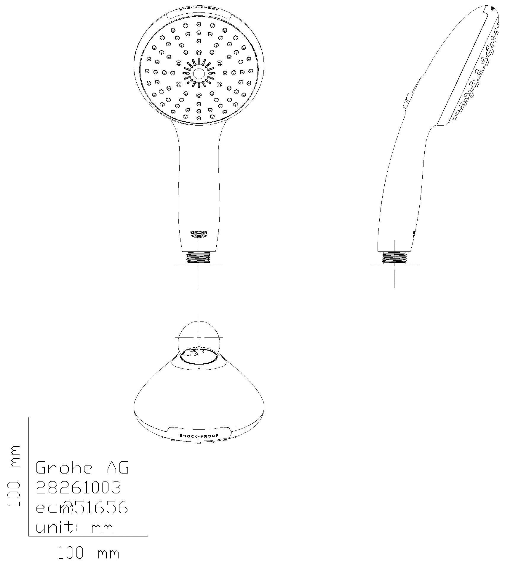 GROHE Handbrause Tempesta 110 28419_3 3 Strahlarten 7,4l chrom