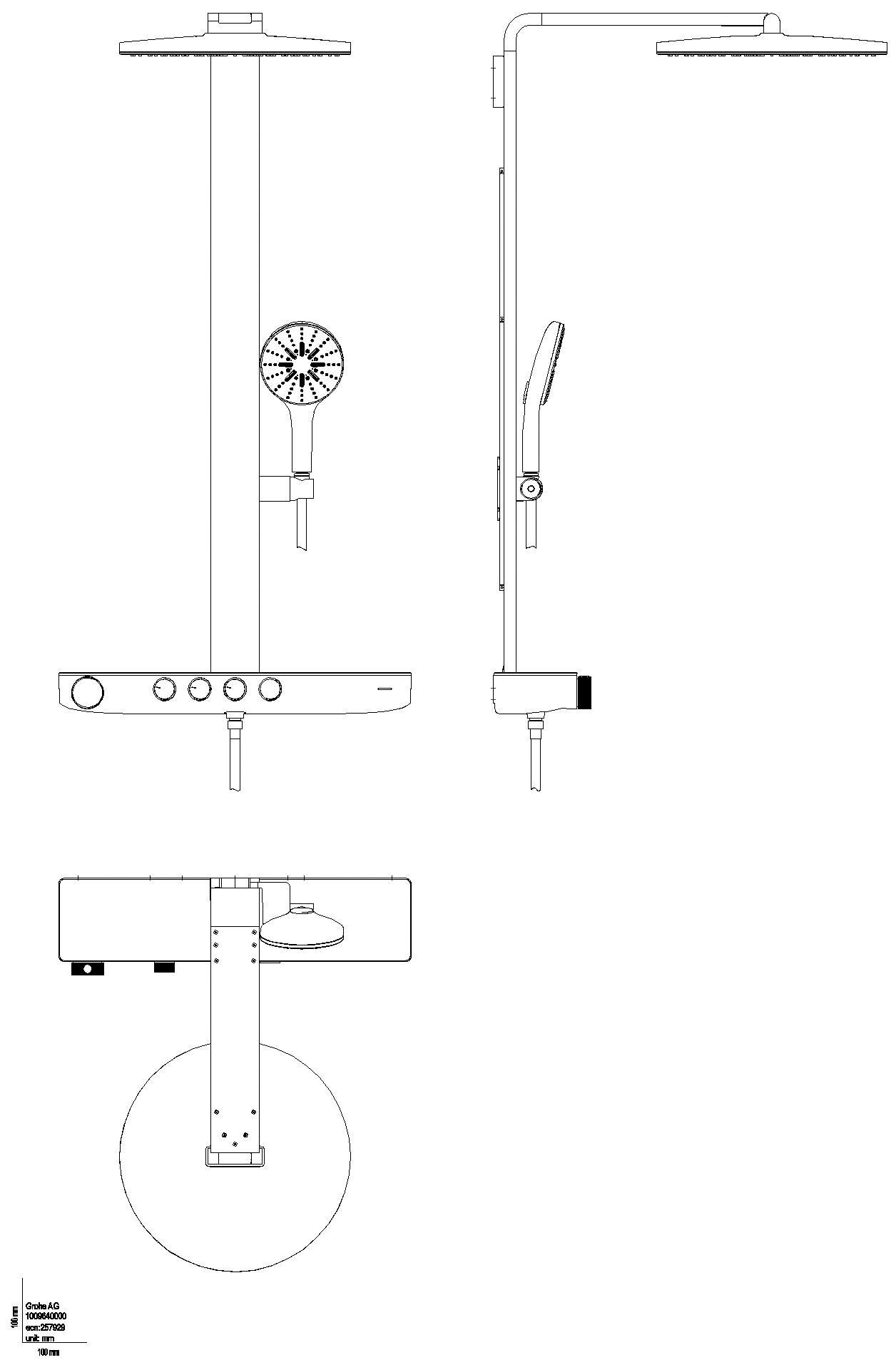 GROHE THM-Duschsystem RSH Aqua Pure 101680 Kopfbrause 15l rund supersteel
