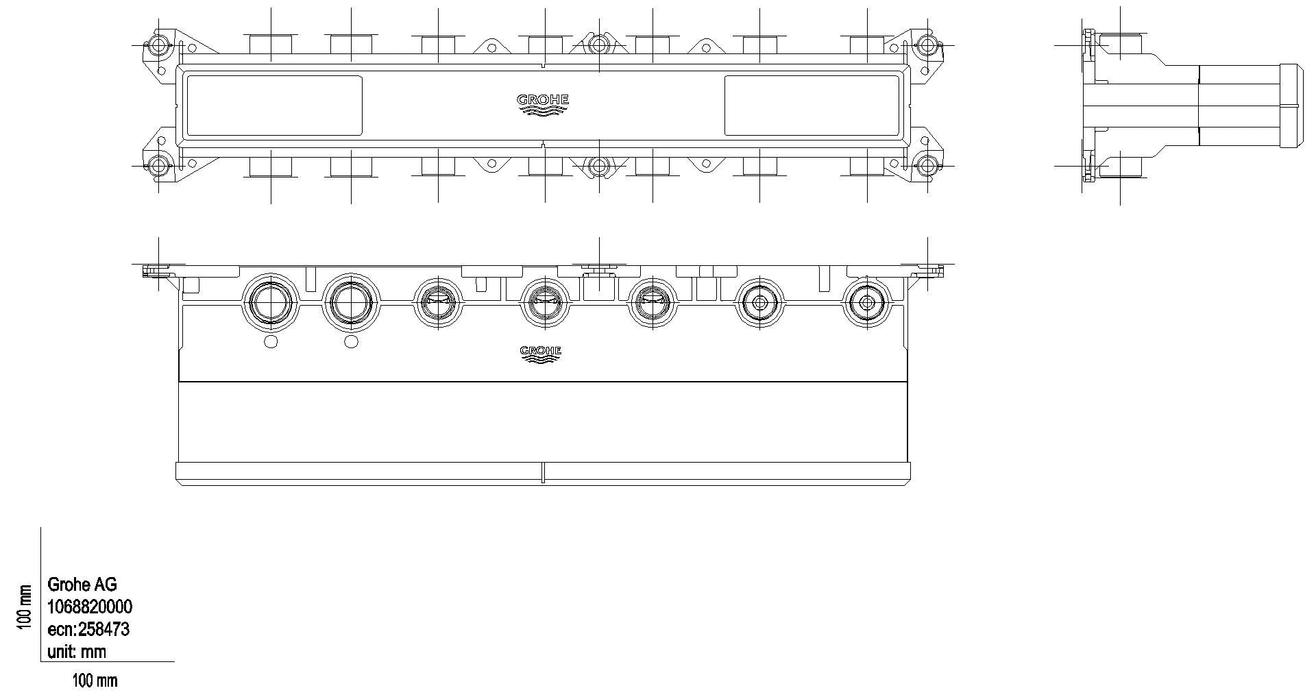 GROHE THM-UP-Einbaukörper GRT Aqua Tiles 106882 5 Ventile