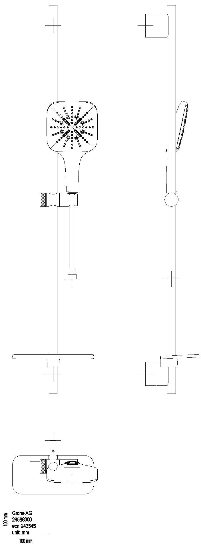 GROHE - GROHE Brausest.-Set RSH 130 SmartActive Cube 26587 900mm Ablage 8,5l chrom