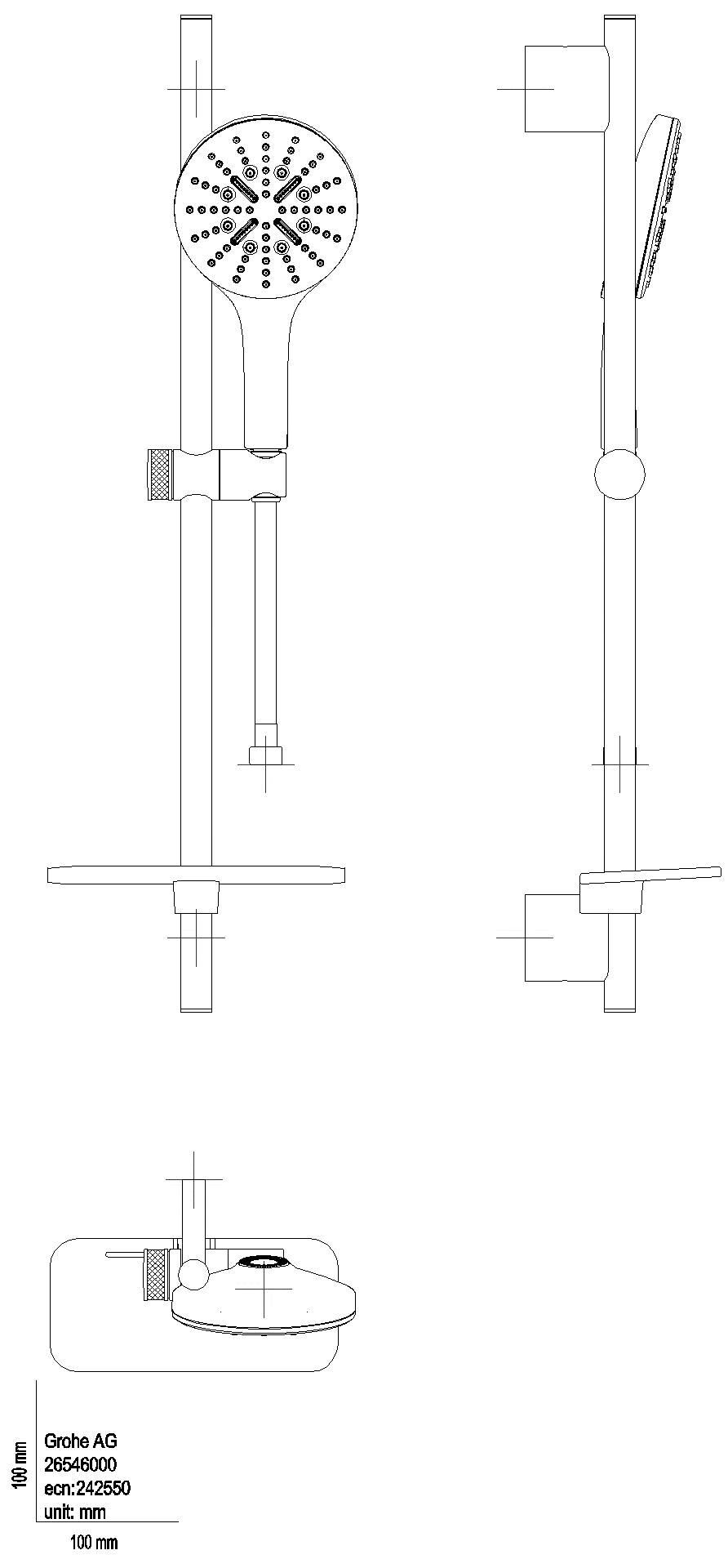 GROHE Brausestangenset Rainshower 130 SmartActive 26546 600mm chrom