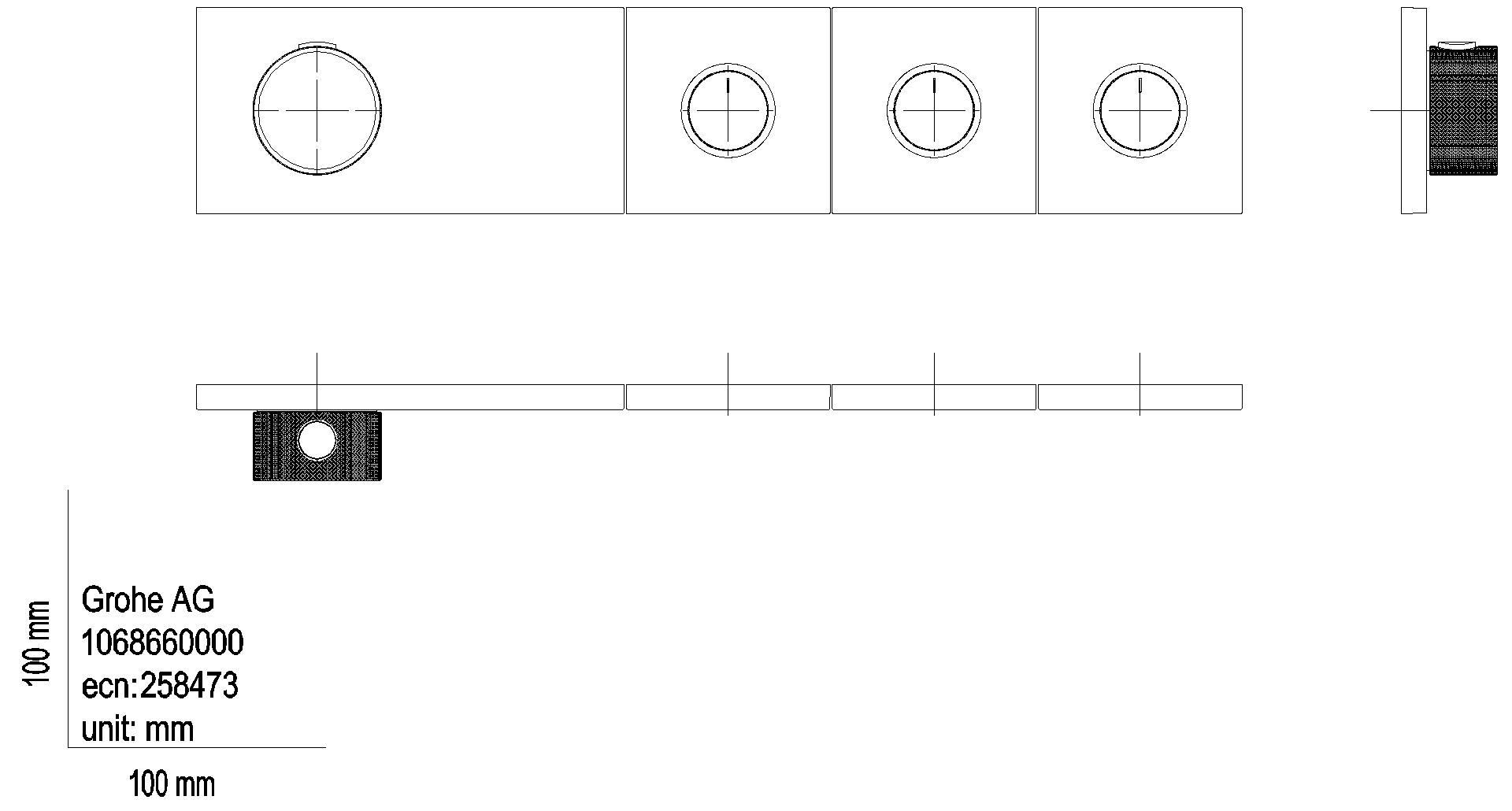 GROHE UP-Thermostat Grohtherm Aqua Tiles 106866 Fertigmontageset 3 ASV chrom