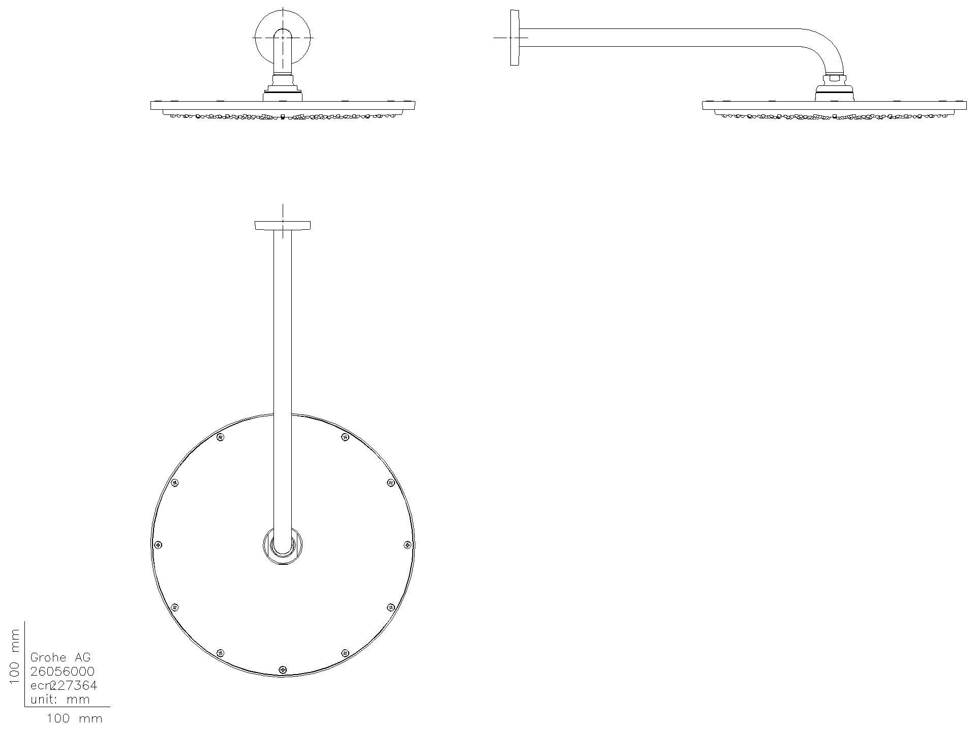 GROHE Kopfbrauseset Rainshower C 310 26066 Brausearm 380mm 8l/min chrom